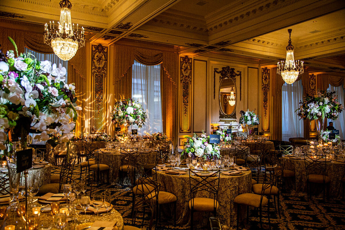 Gold Ballroom Reception at Palace Hotel Wedding