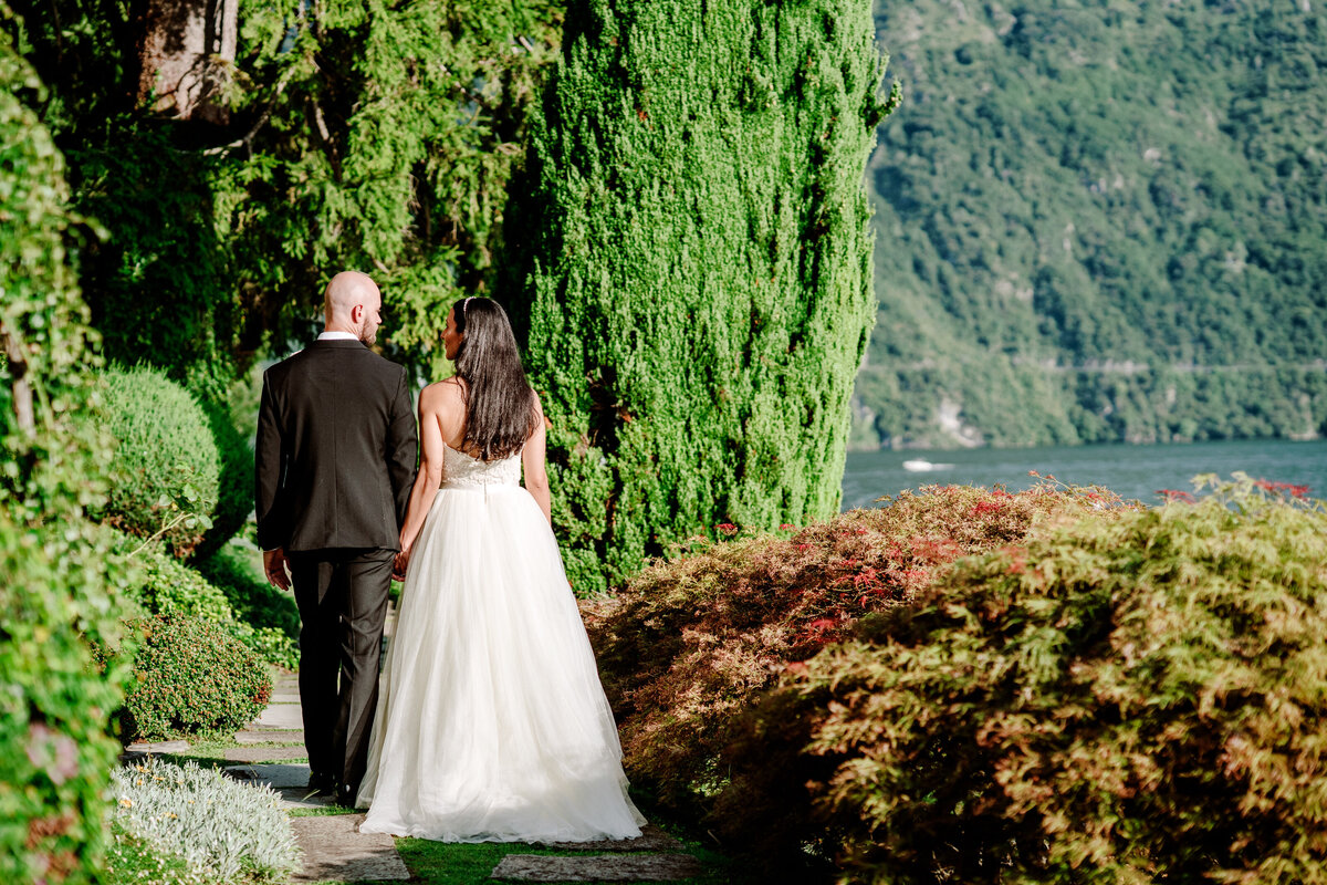 Film photograph of an elopement at Villa Cassinella on Lake Como Italy