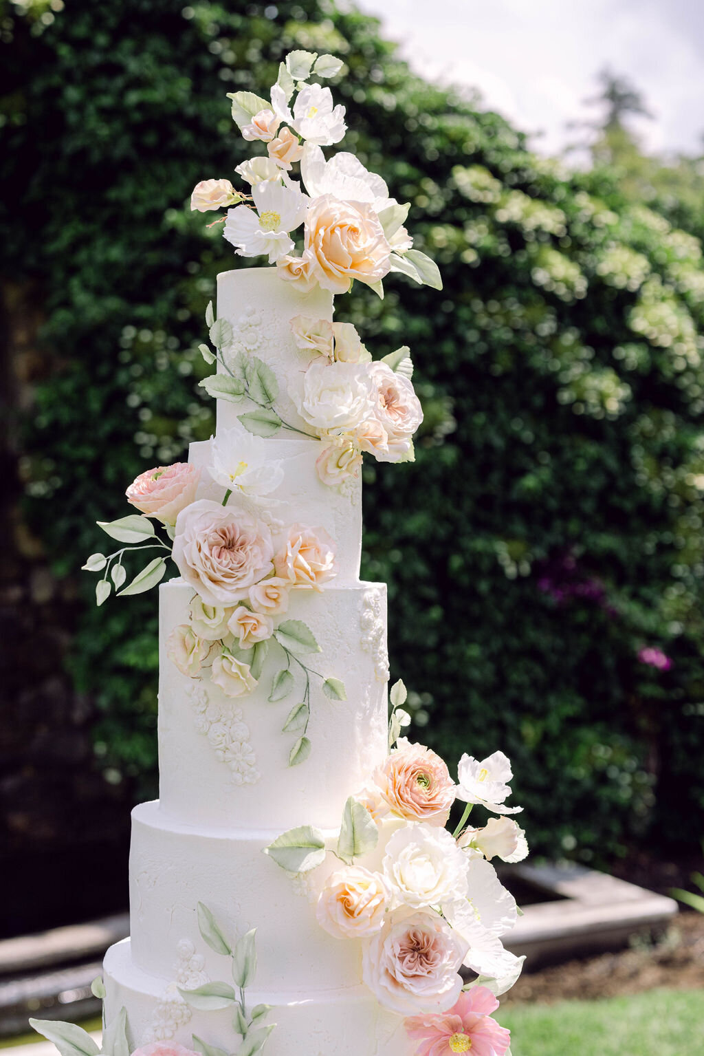 Wedding Cake with Sugar Flowers