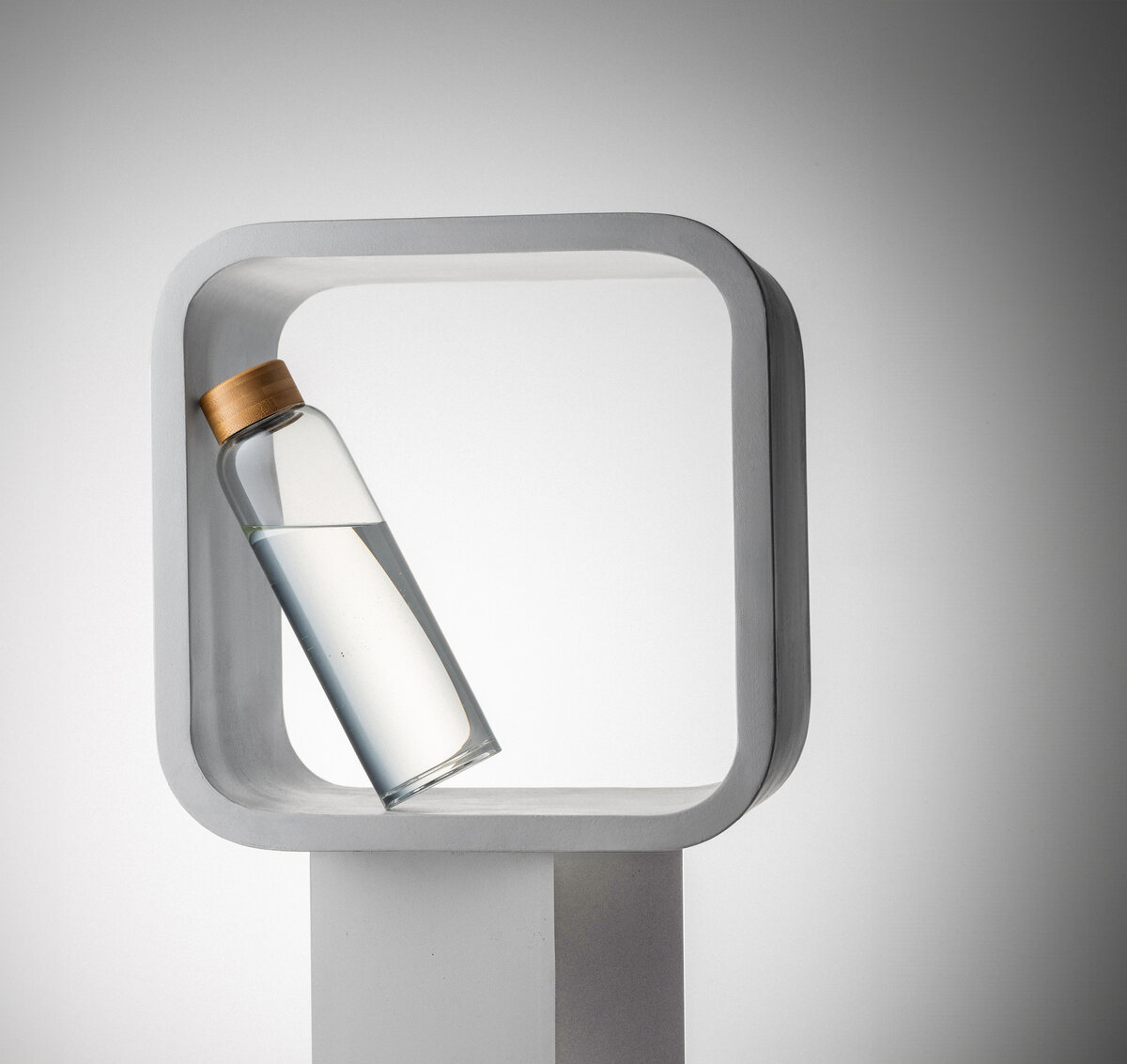 composition with a water bottle 
