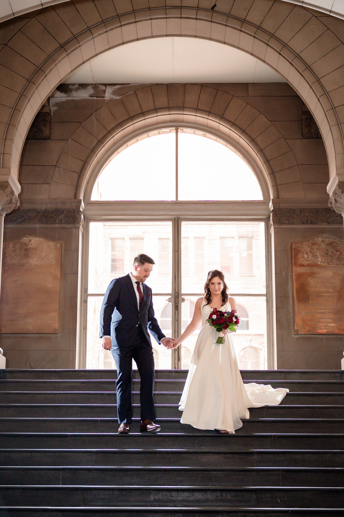 simple small wedding ceremony at the allegheny county courthouse pittsburgh
