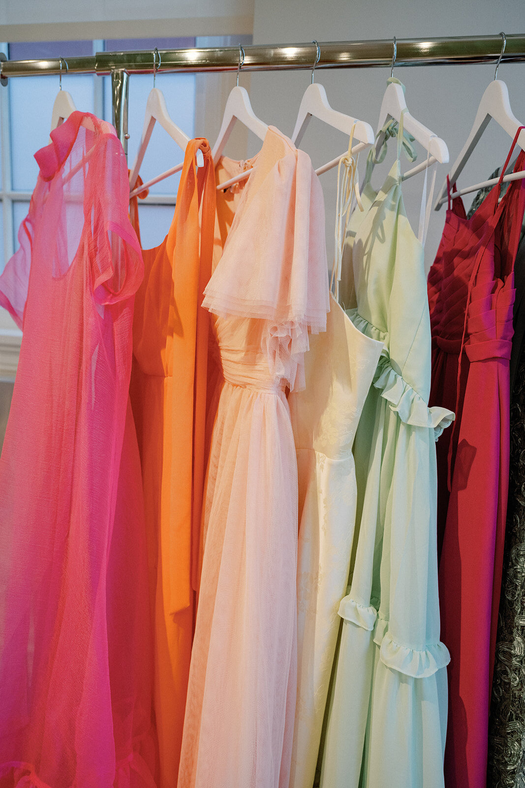 Pink Orange Yellow Bridesmaids at Colorful New England Wedding - Verve Event Co. - Laura Rose Photography (3)