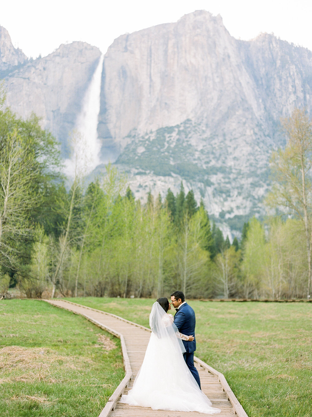 Yosemite national park wedding deckled edge french blue invitation 19