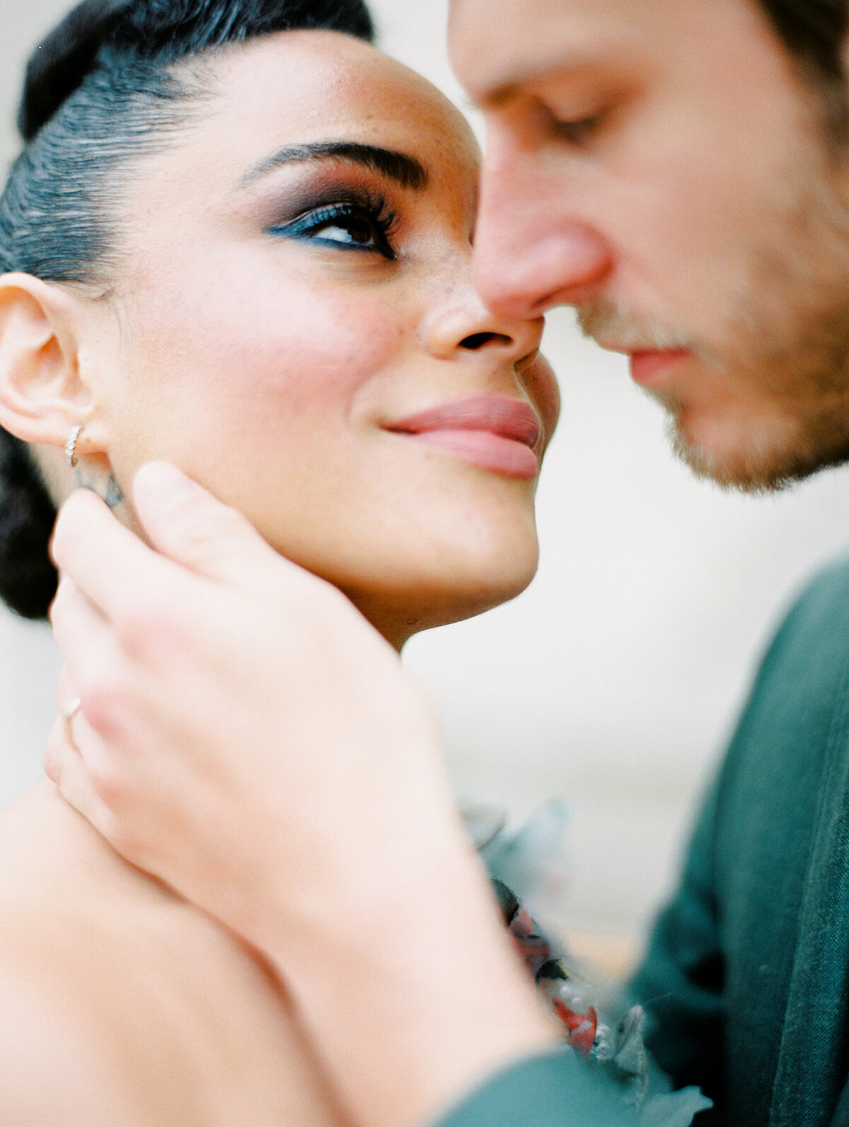 Intimate bride and groom portrait photographed by Italy wedding photographer