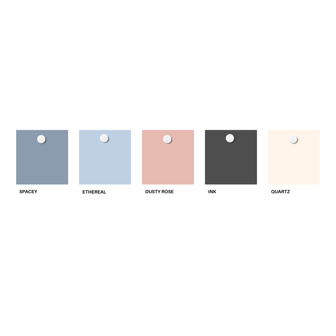 Moody pink and blue color palette for an esthetician.