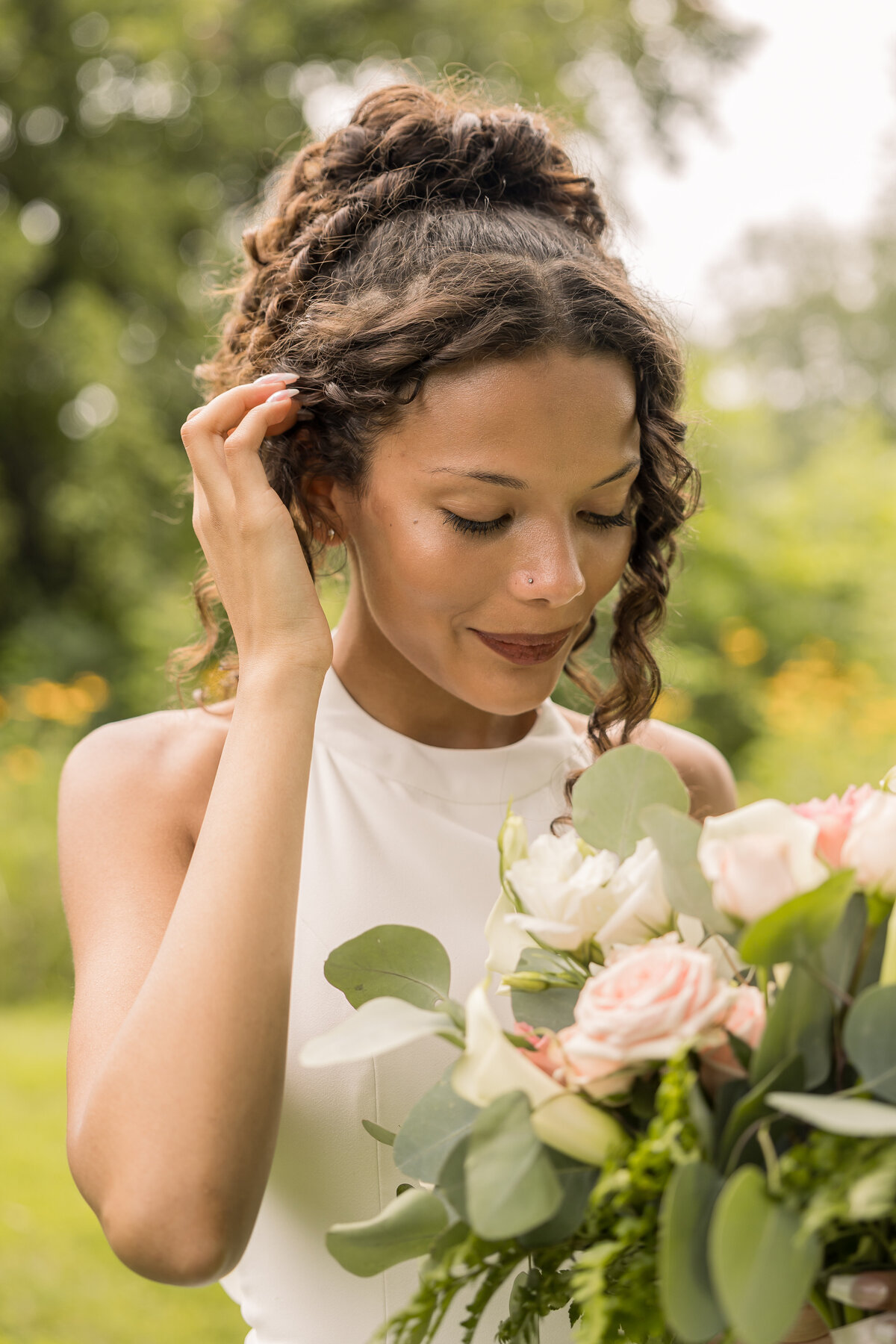 wedding photo of a bride in Central MN