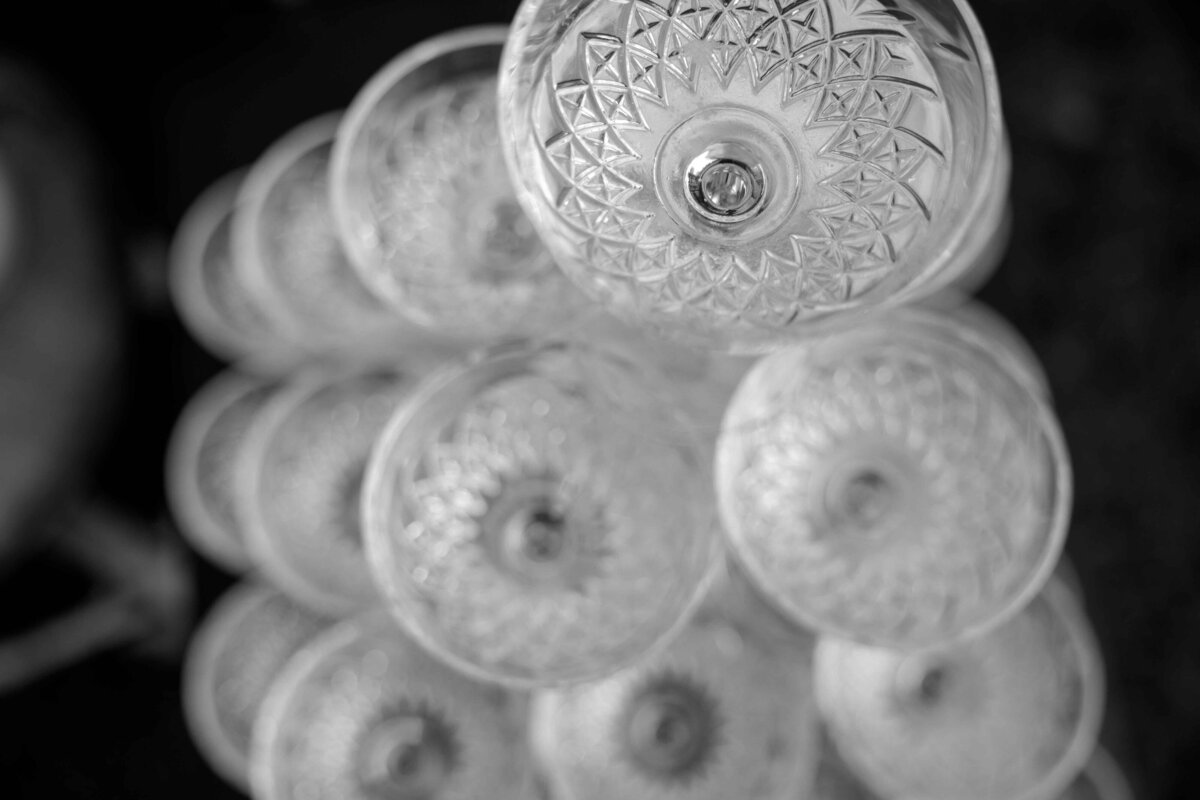 Toren van champagne glazen. Oftewel een champagne tower.
