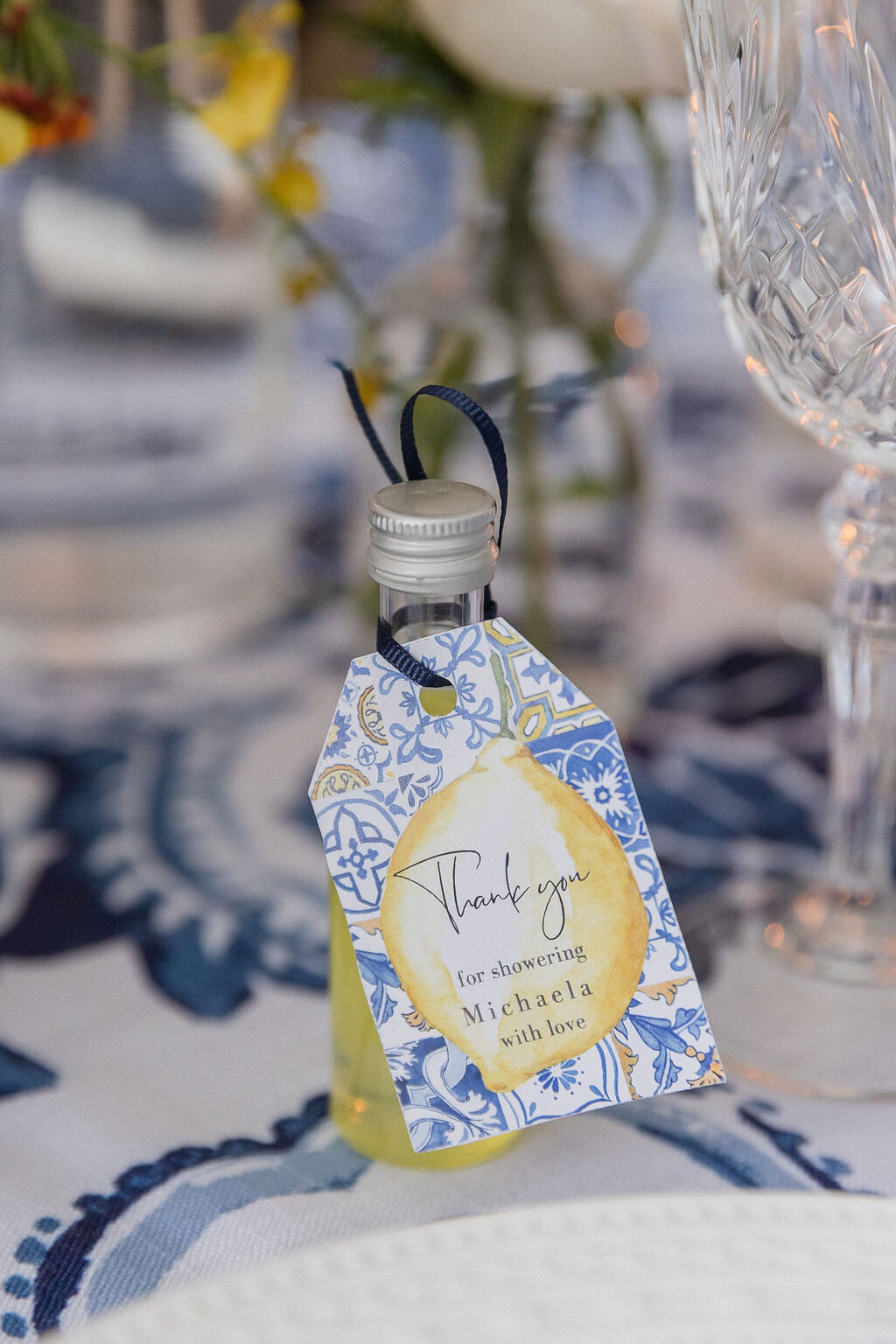 party favor, bridal shower, limoncello 