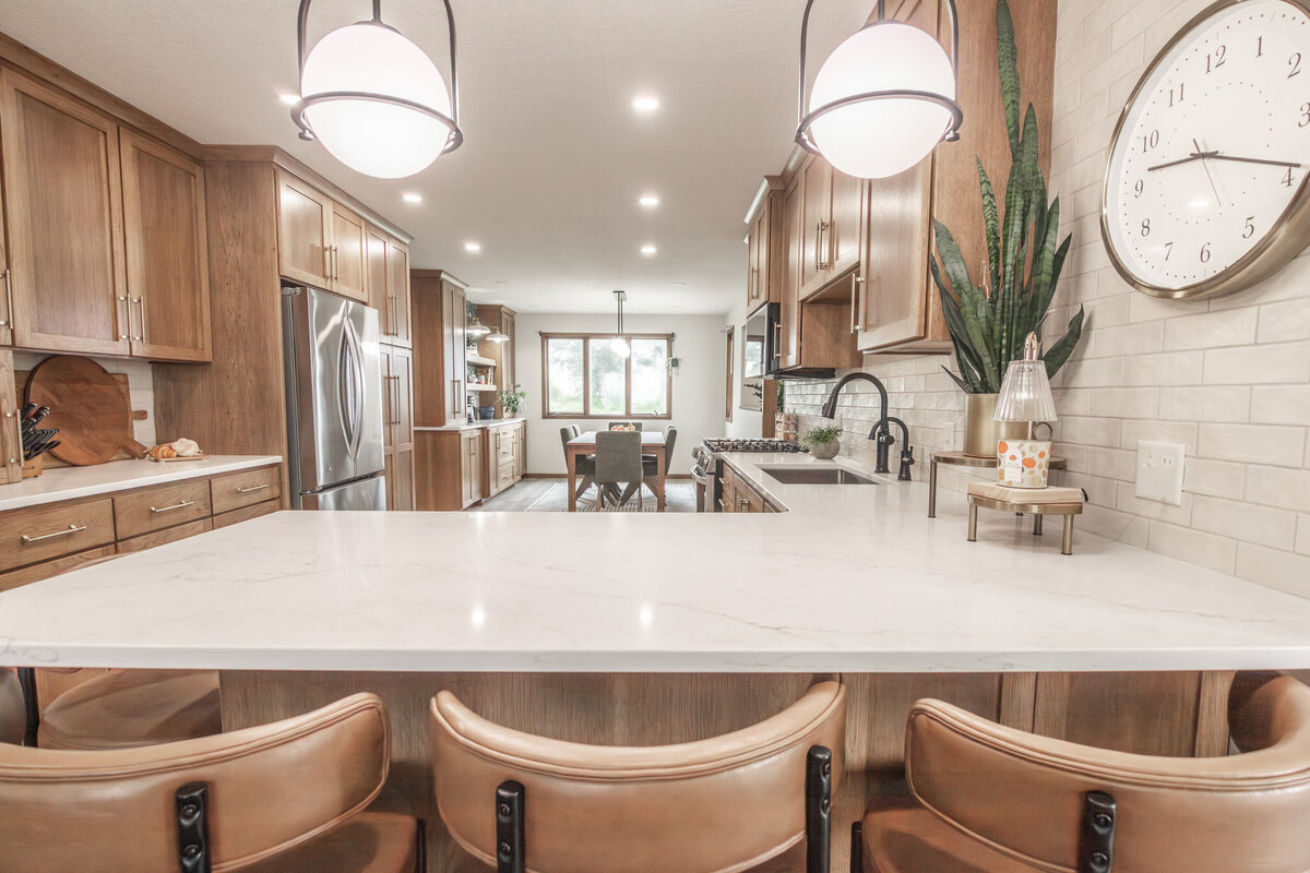 new countertops and lighting in kitchen renovations
