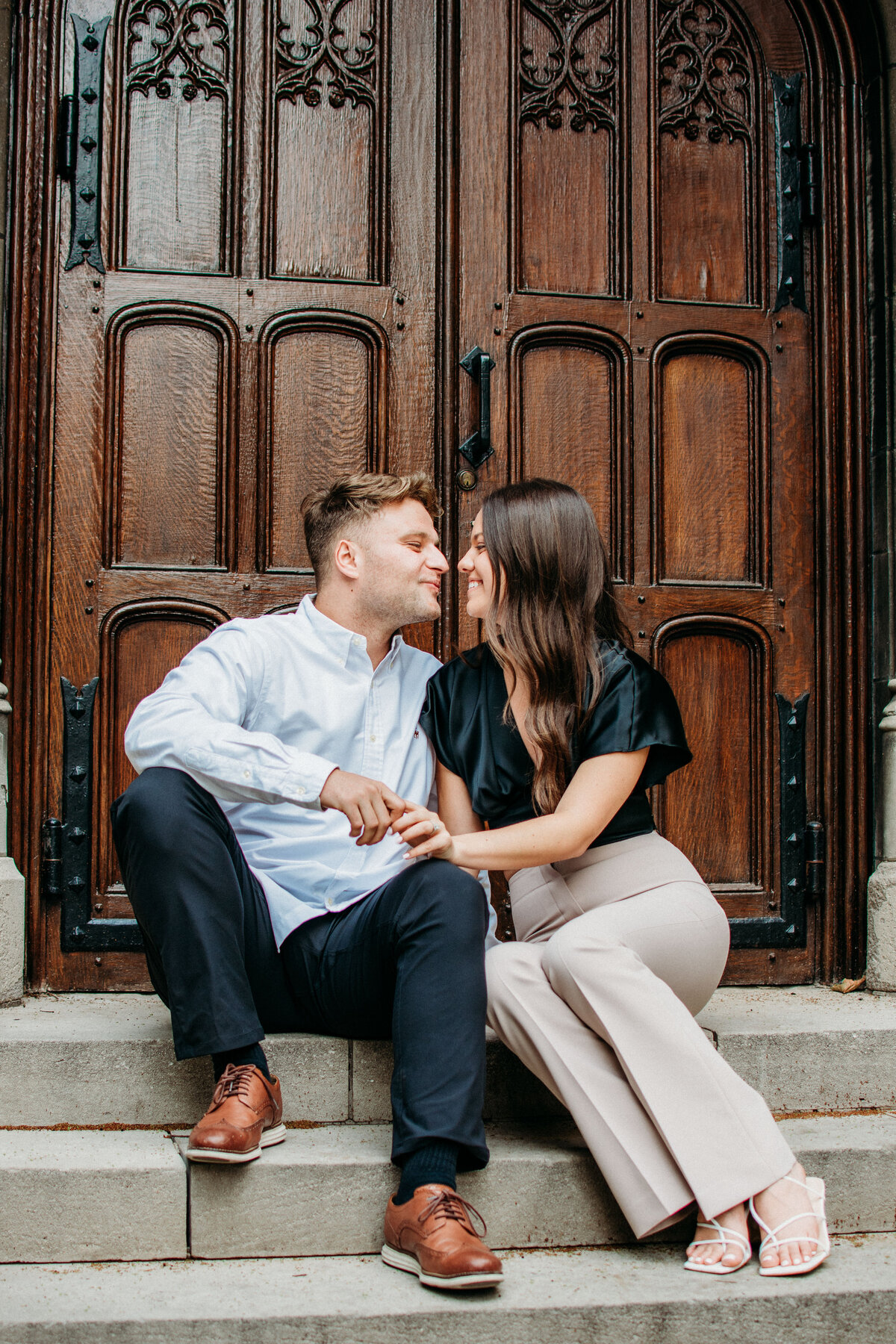 Romantic engagement portrait session in CHicago, IL