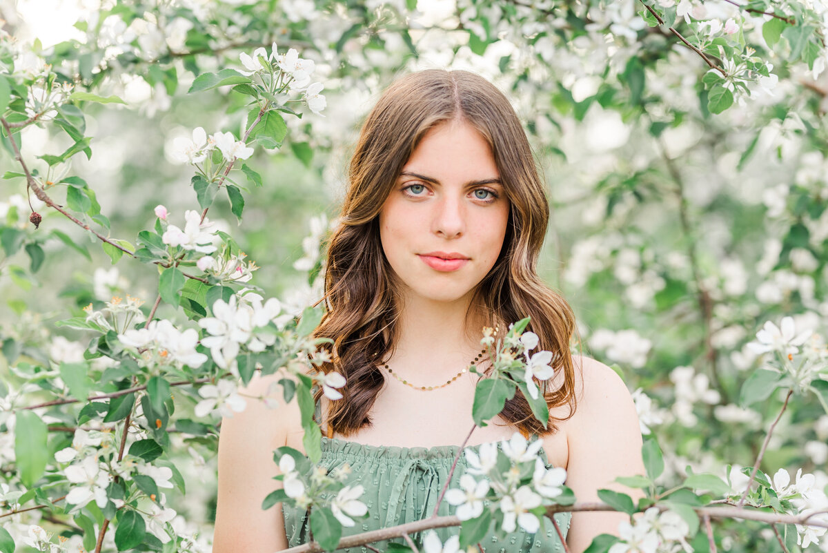 family, West Michigan photographer, apple blossoms, senior-24