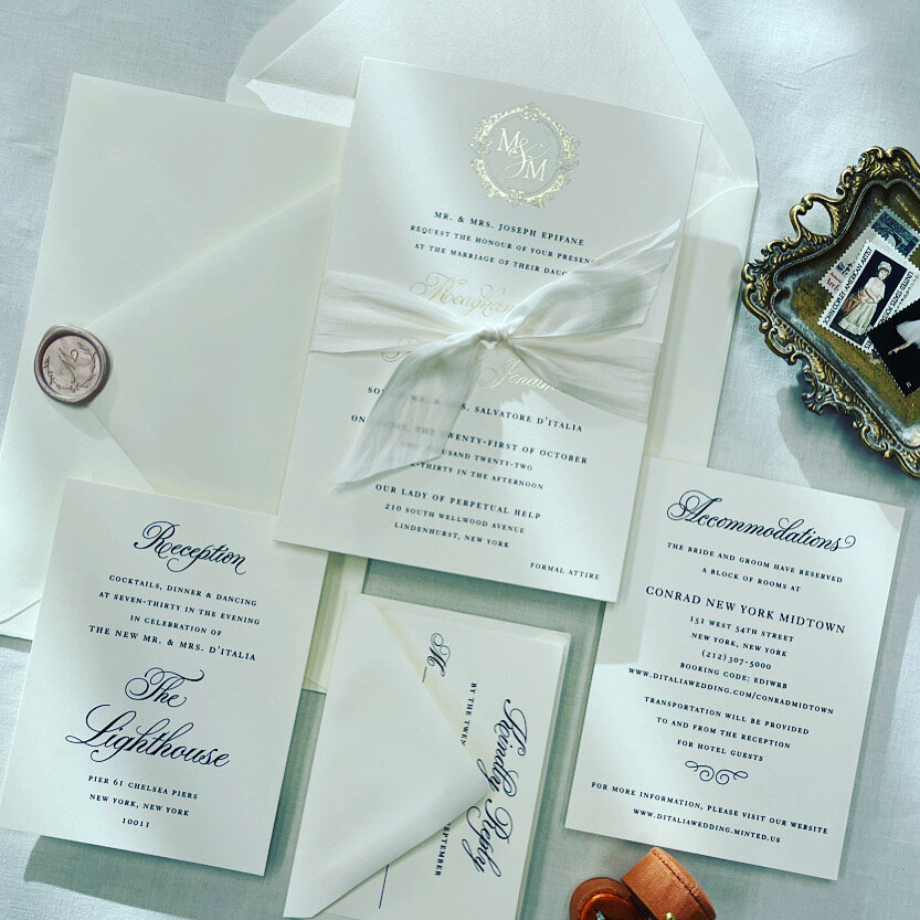 gold wedding invitation