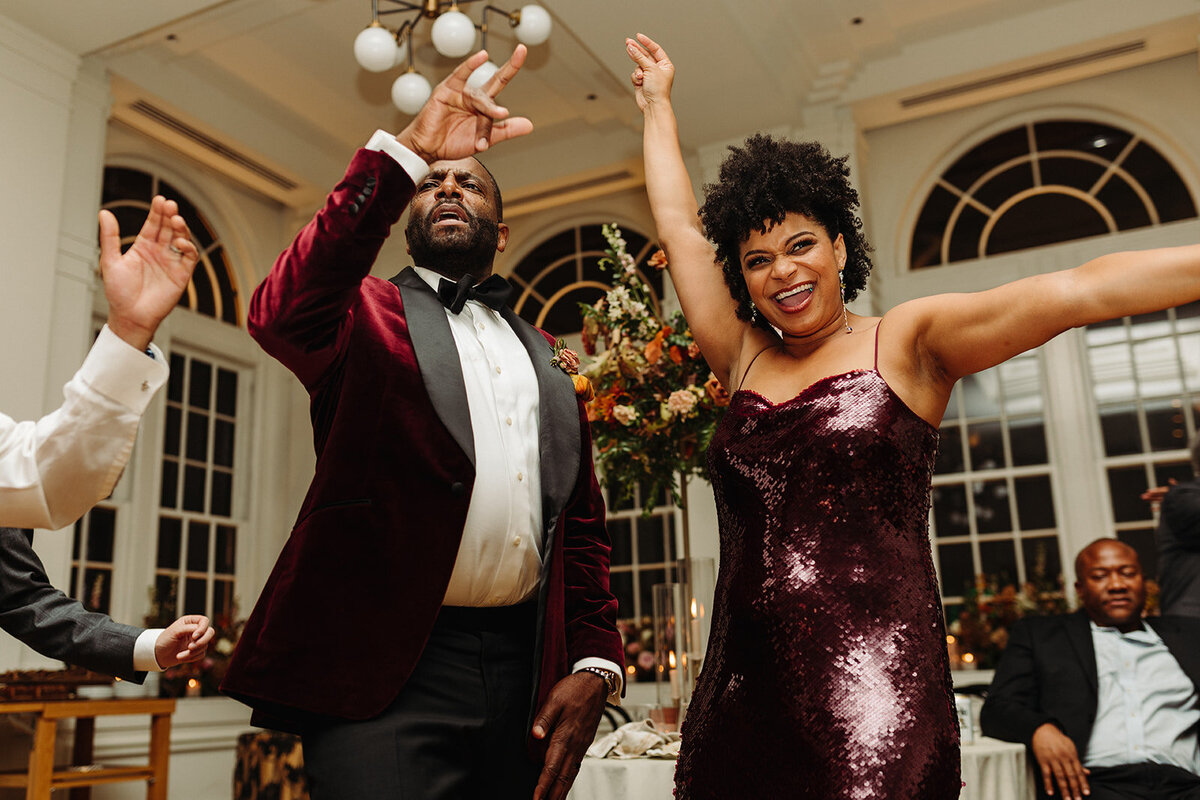 Autumnal beauty covers this Parisian inspired wedding in florals composed of roses, lisianthus, ranunculus clematis, copper beech, raintree pods, mums, and fall foliage creating rich hues of dusty rose, terra cotta, burgundy, lavender, and copper. Design by Rosemary and Finch in Nashville, TN.