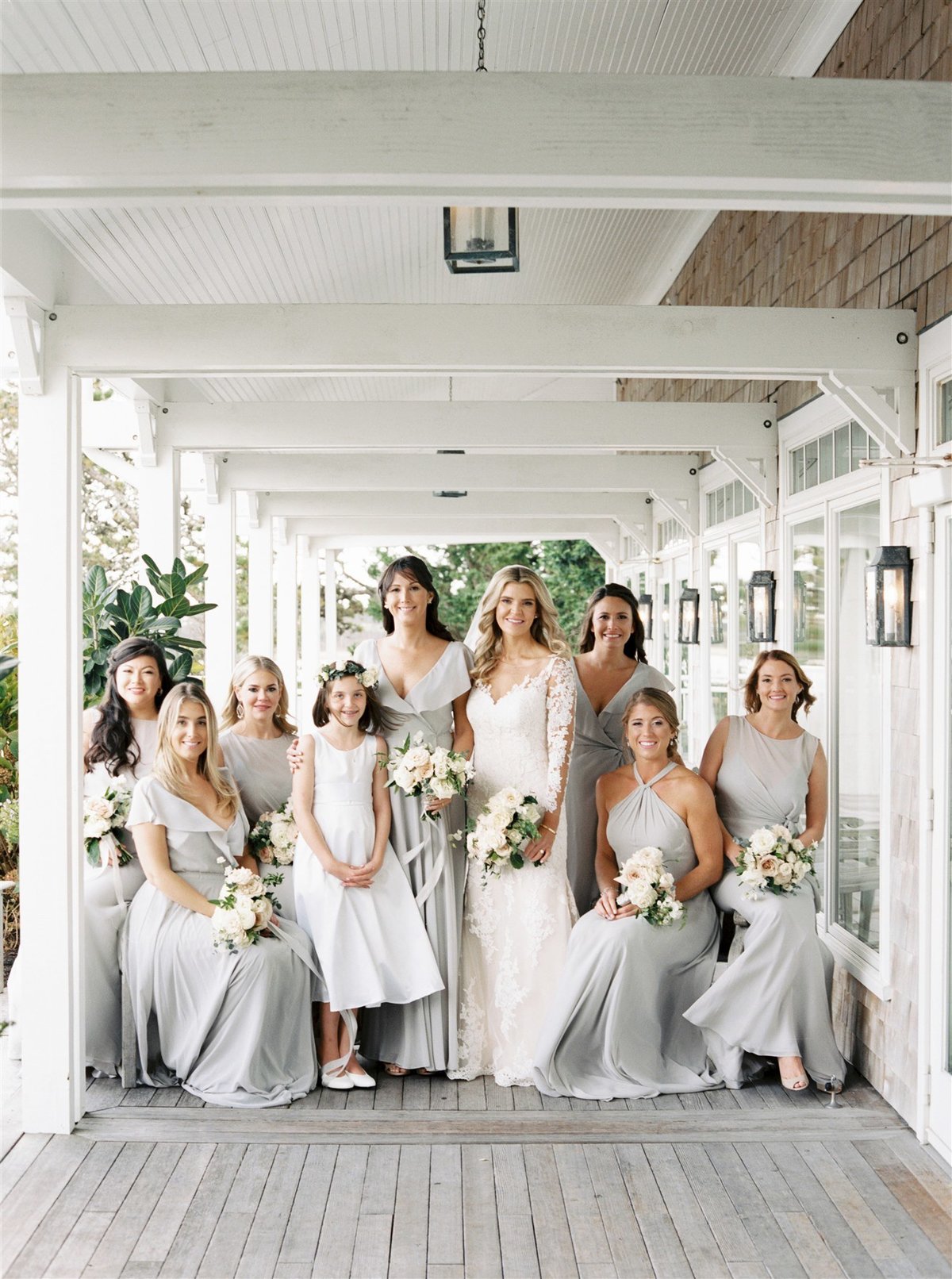 Earl Gray Jenny Yoo bridesmaids dresses for a Cape Cod Wedding by luxury Cape Cod wedding planner and designer Always Yours Events