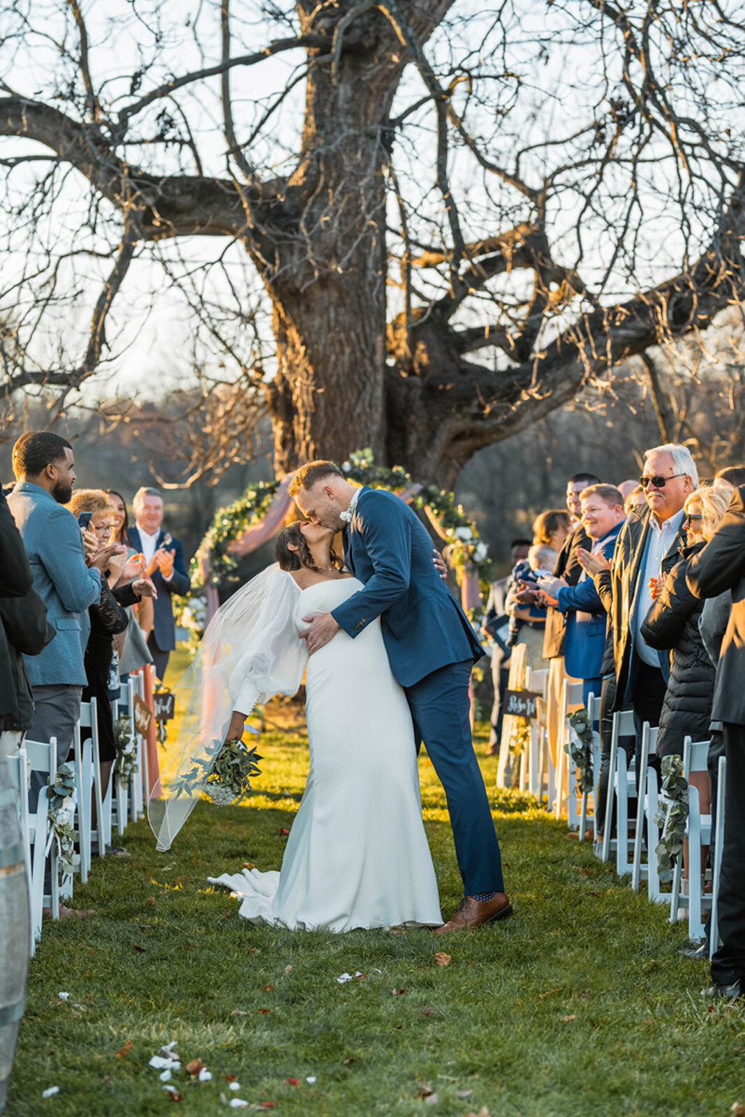 Indiana-wedding-photography-bride-groom-kiss-ceremony