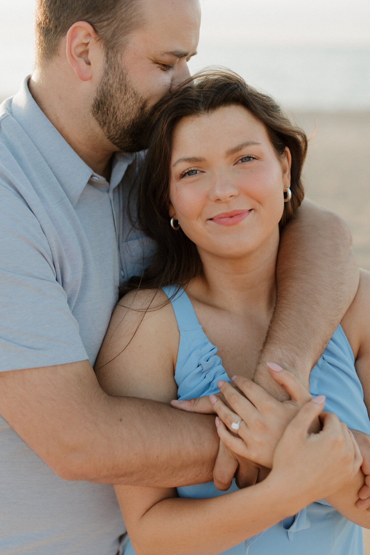 Indianapolis engagement photographer romantic candid portrait