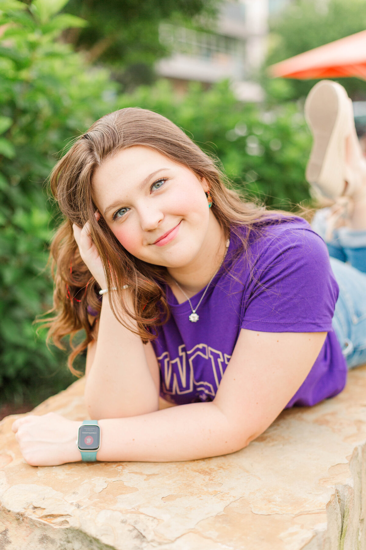Senior girl at Bailey Park in Winston Salem