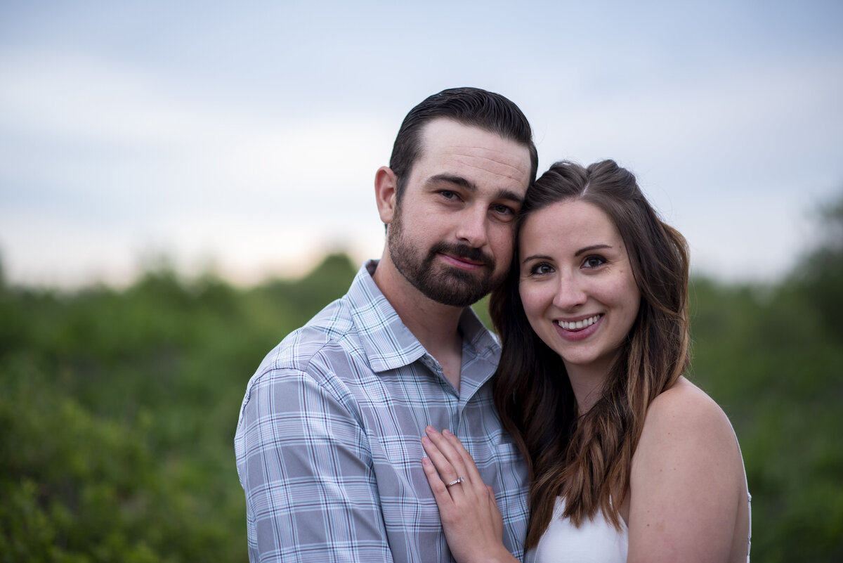 Front range engagement session in white dress