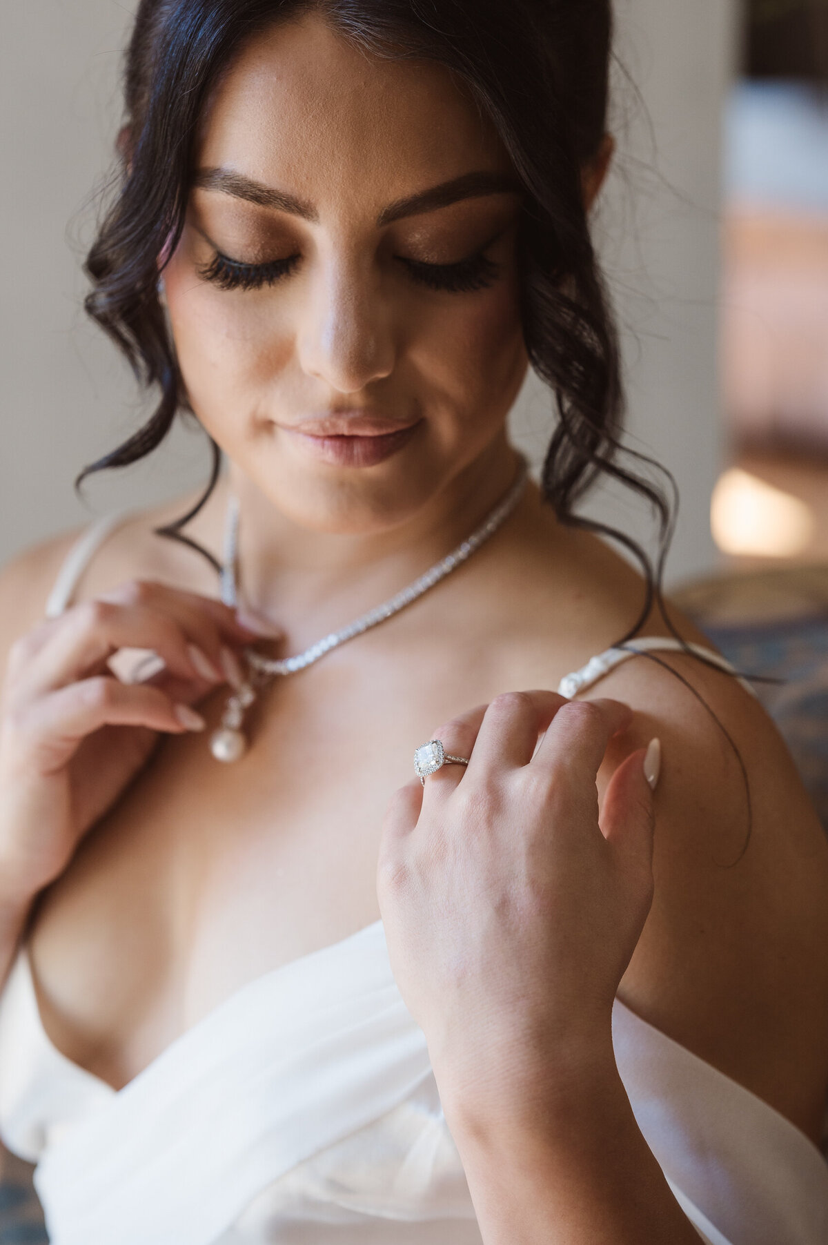 bridal portrait on wedding day