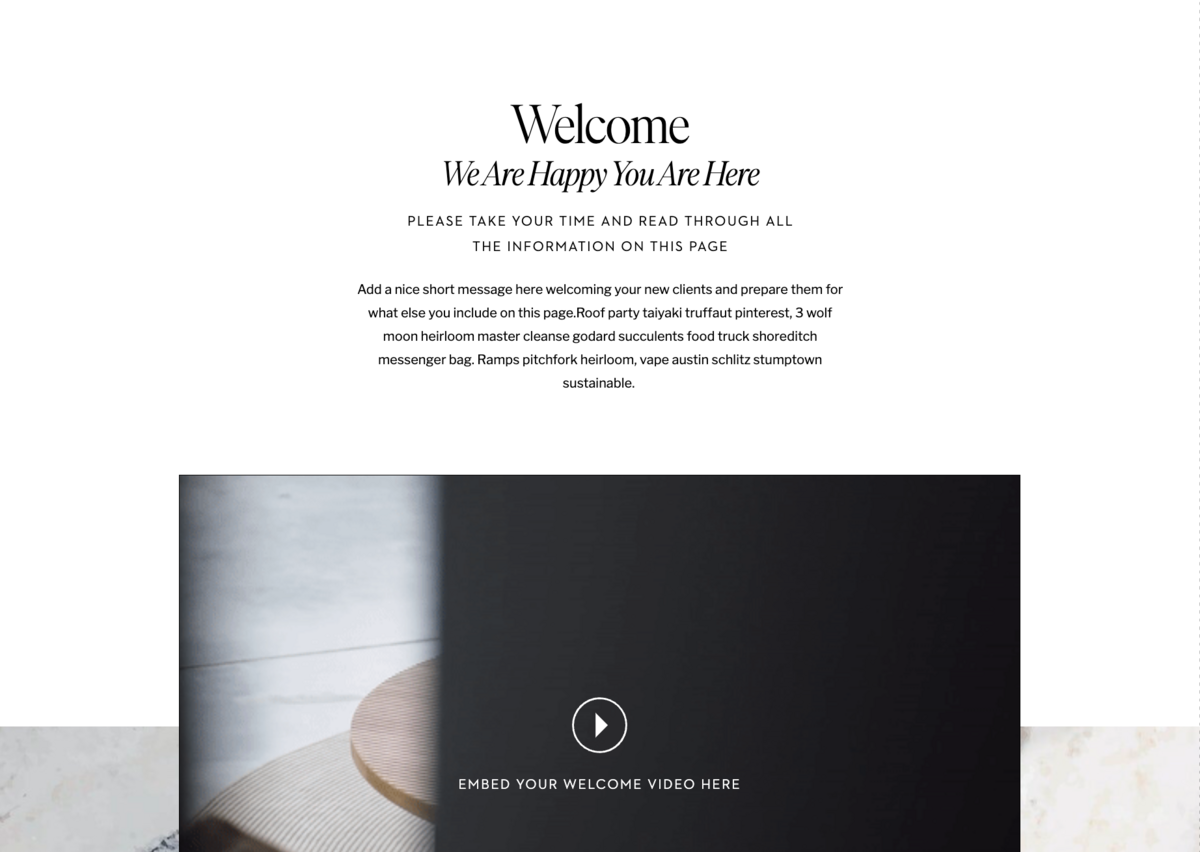 Client On:Off Boarding Showit Template