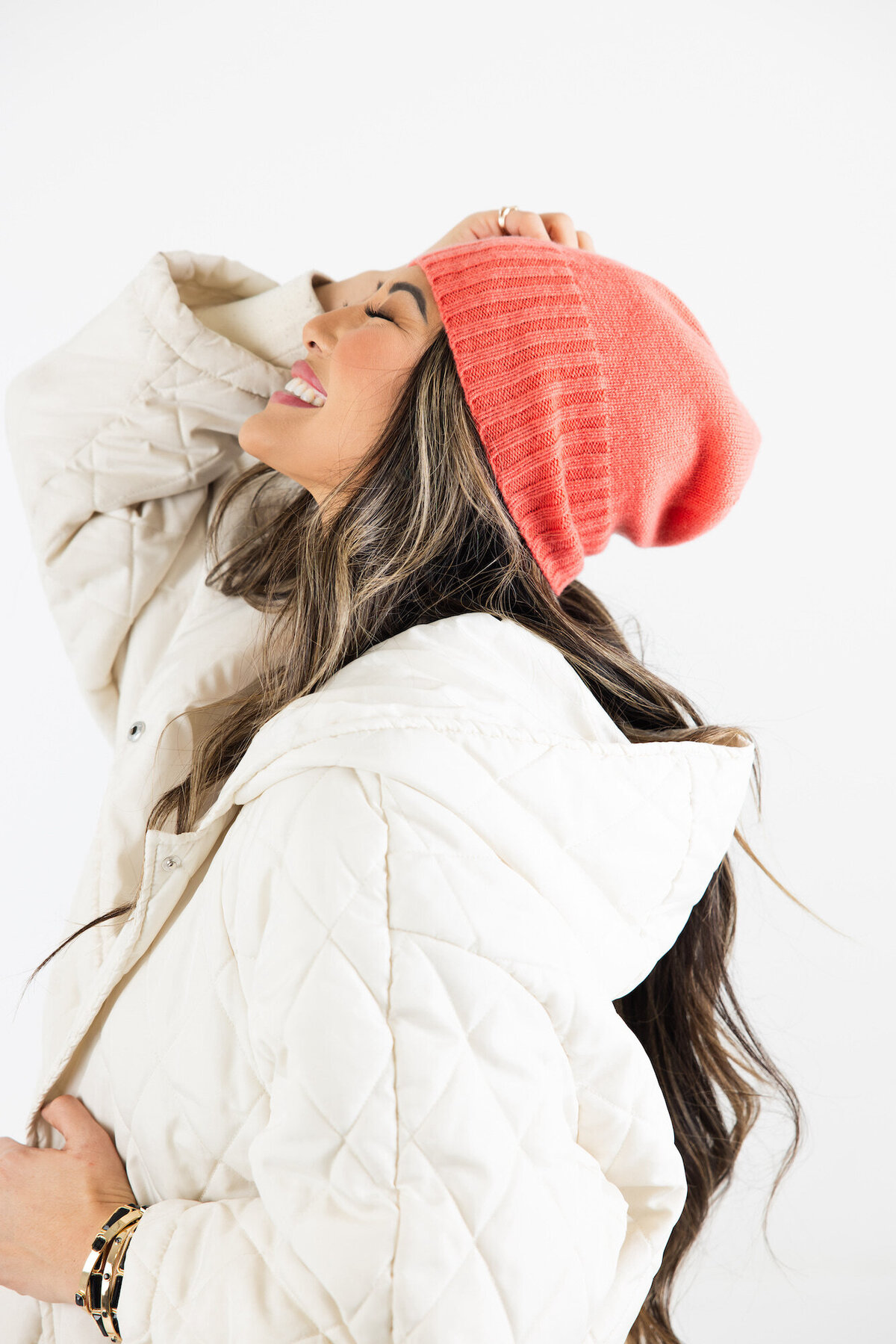 Coastal Cashmere Seattle Beanie Coral 2