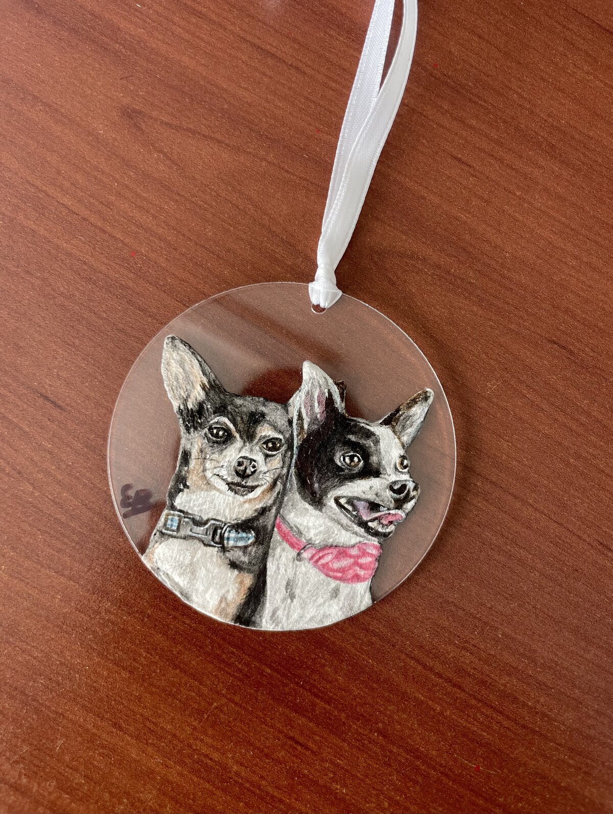 Pet Portrait #2- Chihuahua Christmas Ornament 