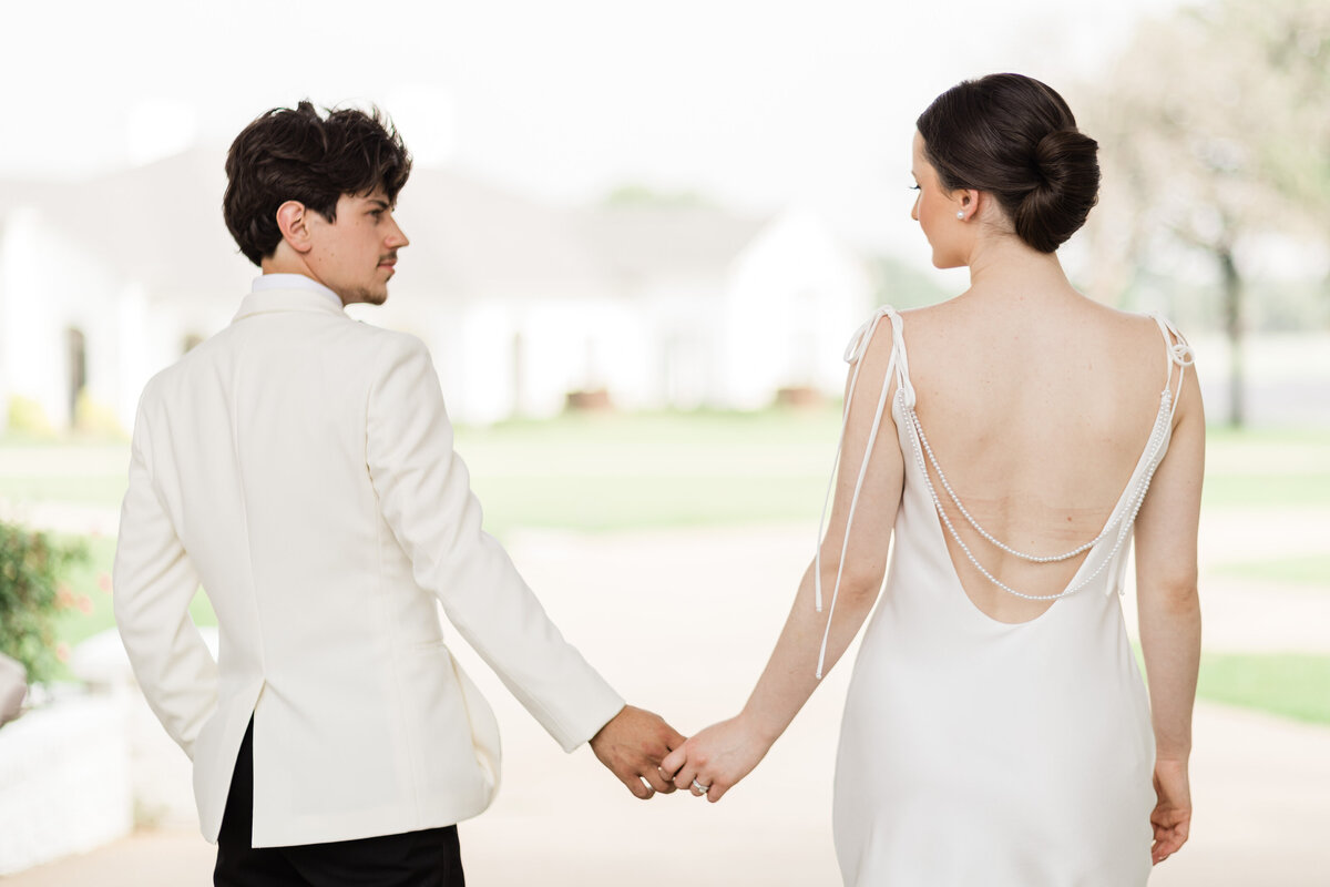 bride and groom alone