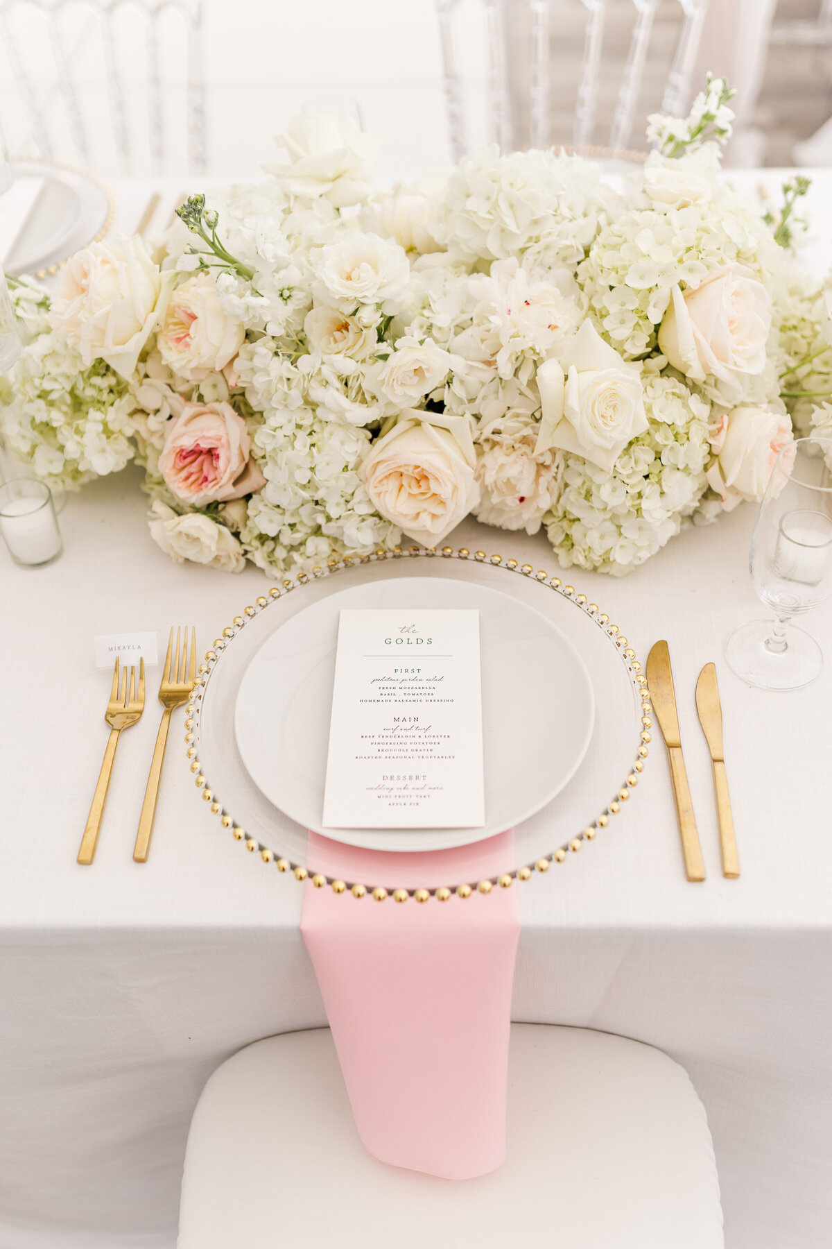 Classic Blush & Gold Goodstone Inn Wedding Reception Details Megan Kelsey Photography-1455