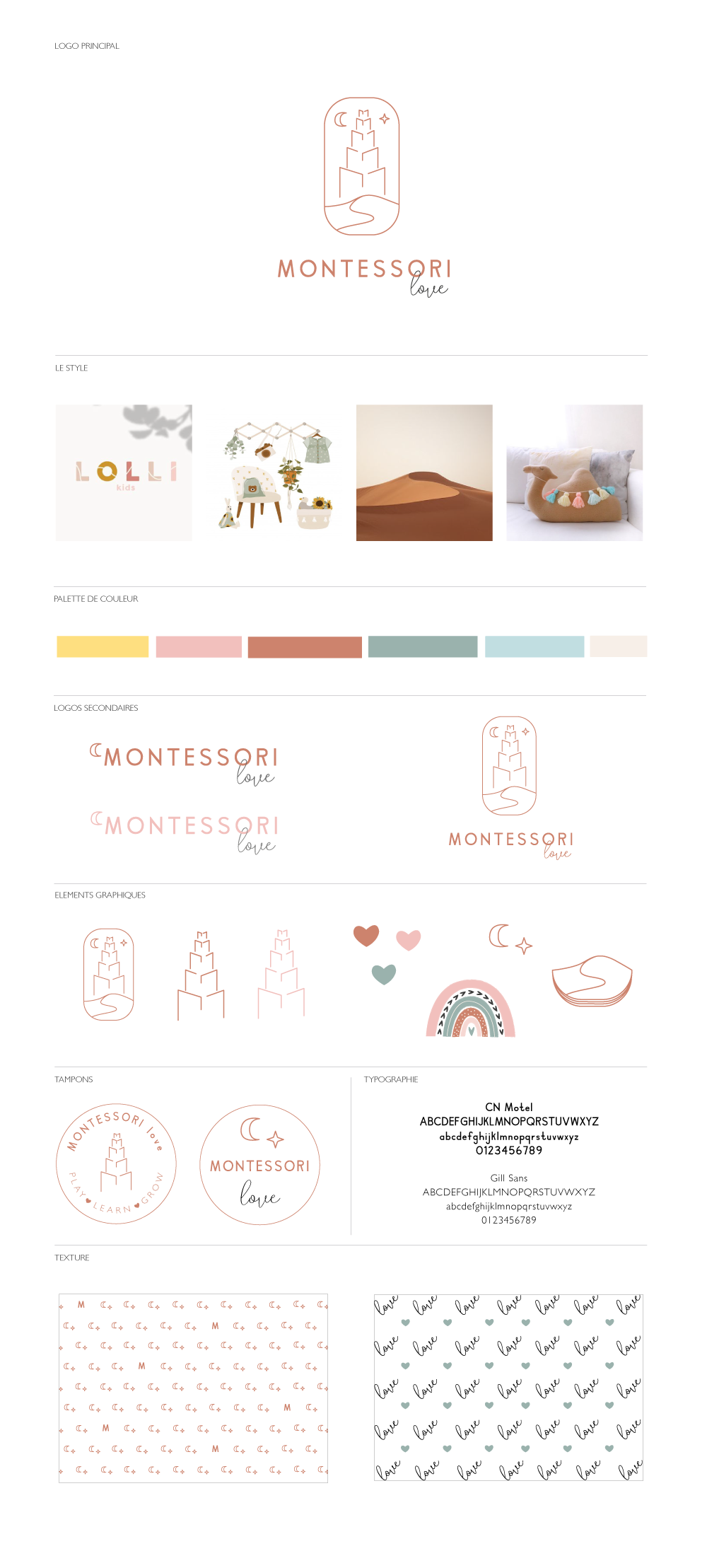identité visuelle marque montessori love
