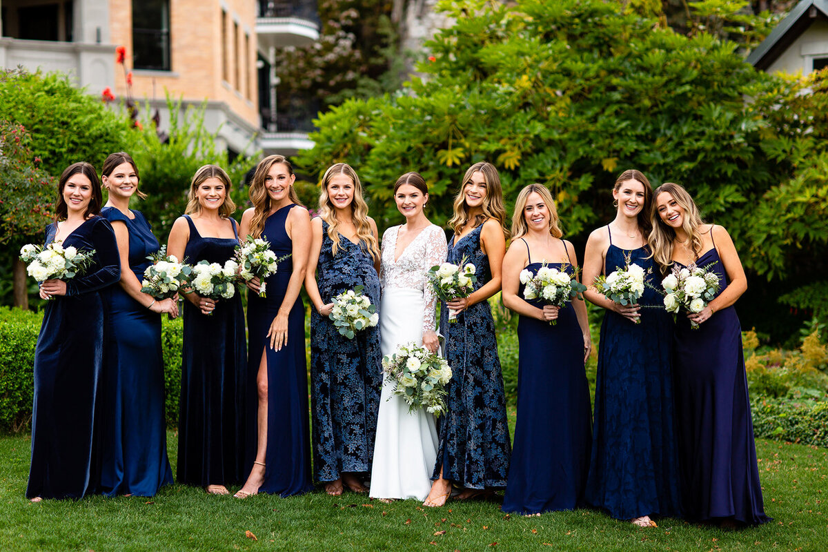 Bridesmaids and Bride at Roche Harbor Resort San Juan Island