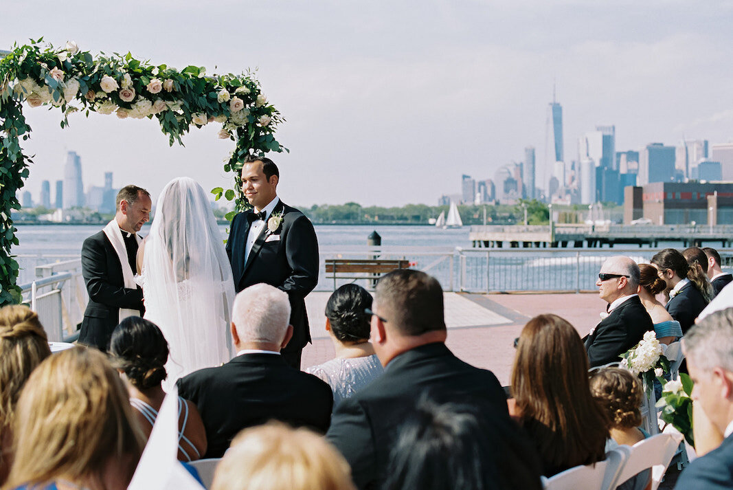 Outdoor city ceremony at a destination wedding location