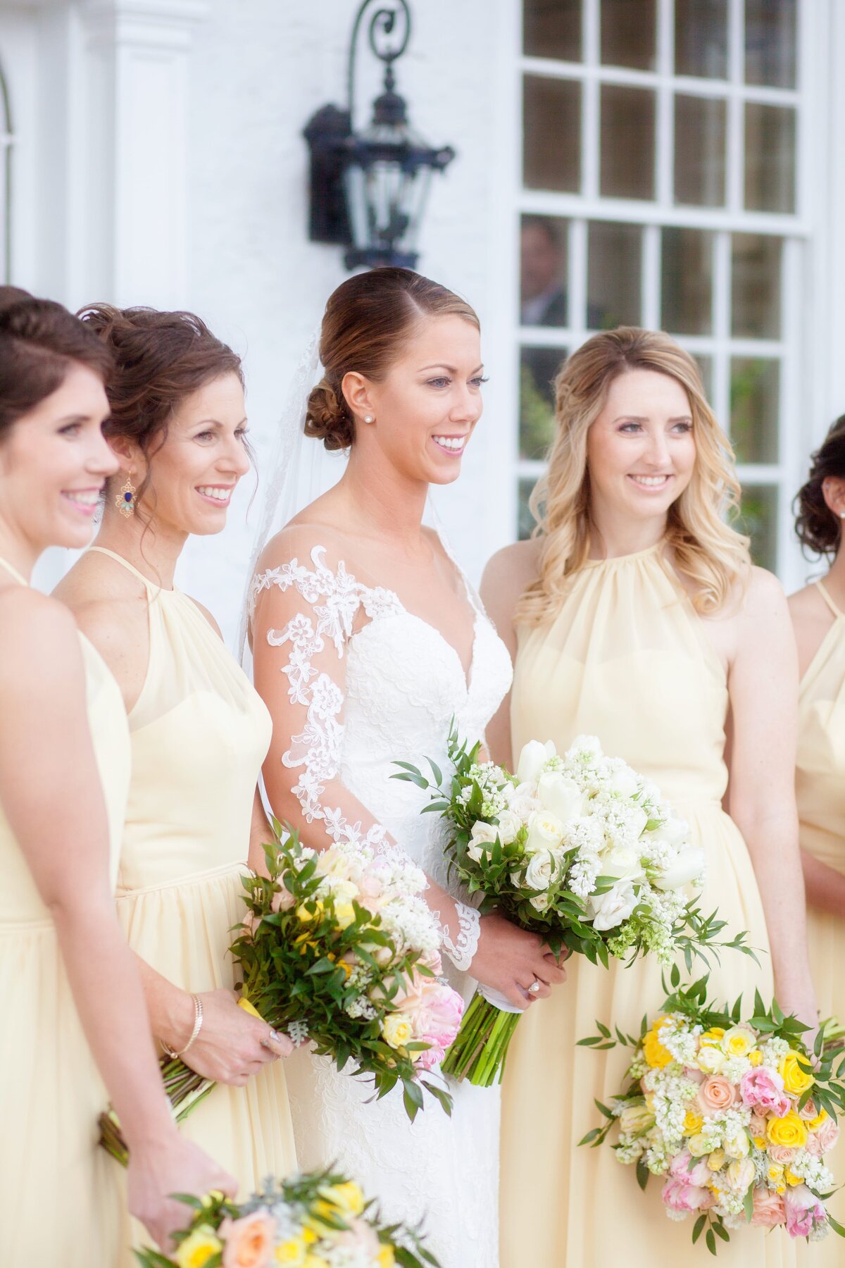 bride-bridesmaids-yellow-dresses