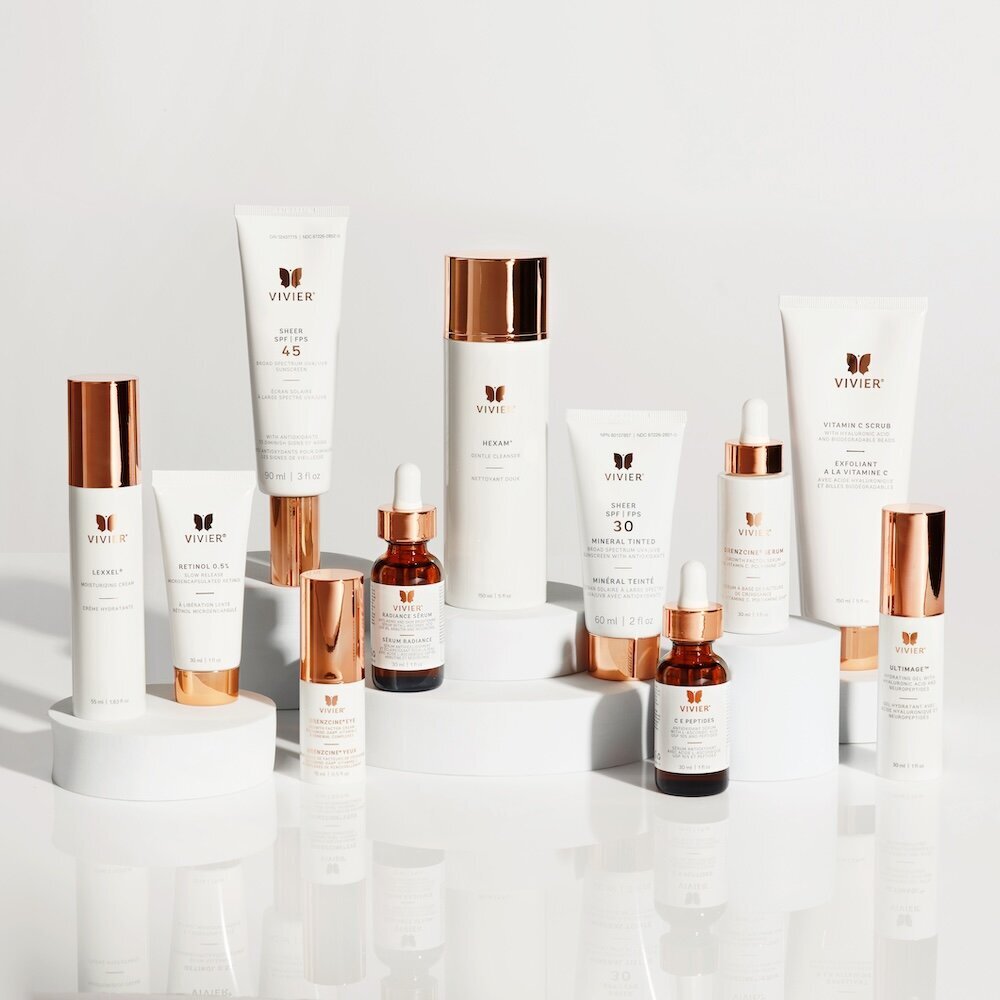 Assorted Vivier skincare products