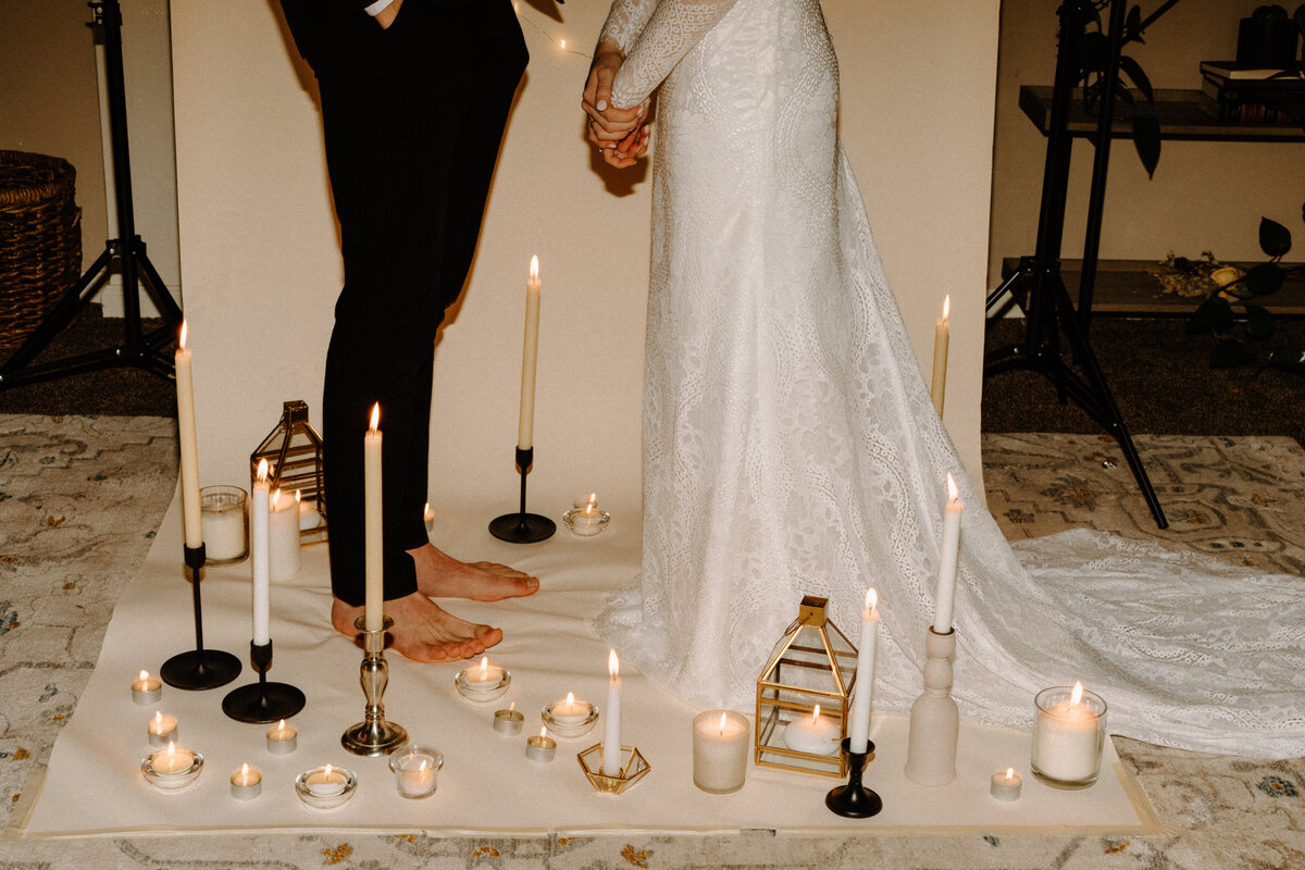 candlelight bridal photos