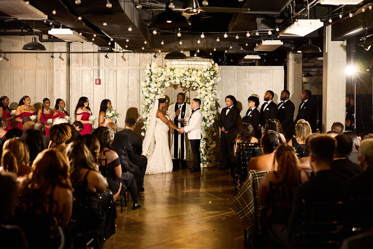 Indoor wedding ceremony setup