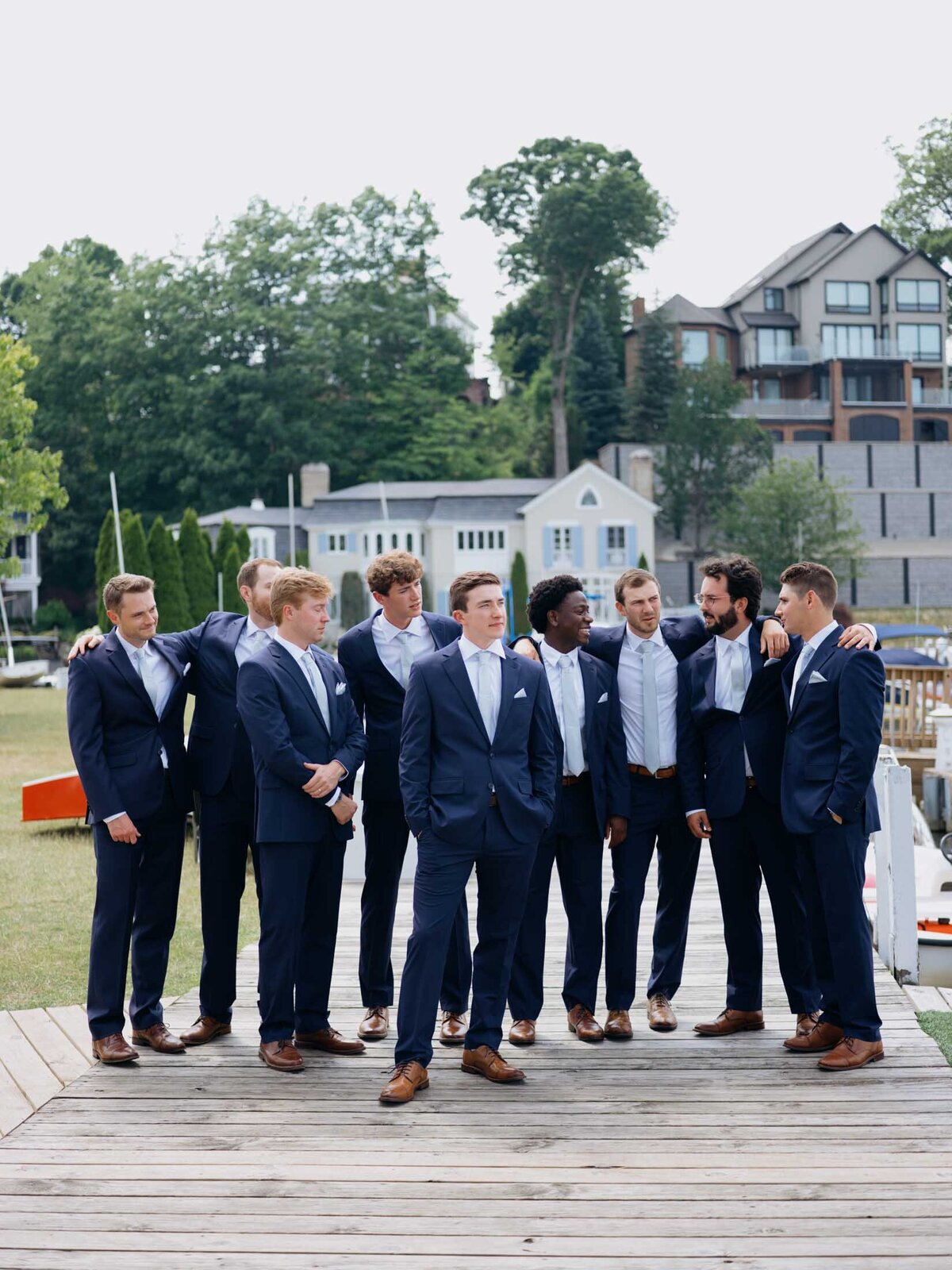 Groom with groomsmen at Cleveland Yachting Club