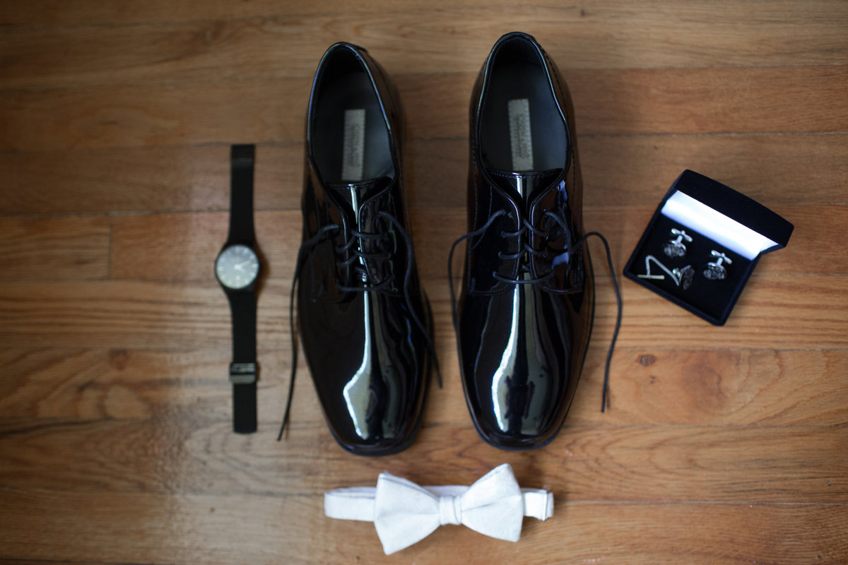 groom's accessories shoes watch bow tie