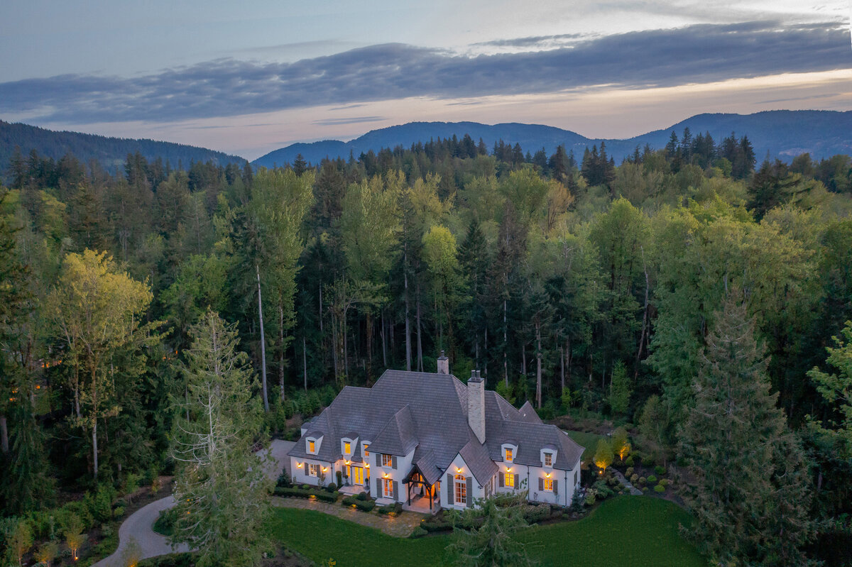 Issaquah Dusk Real Estate Aerial Photography