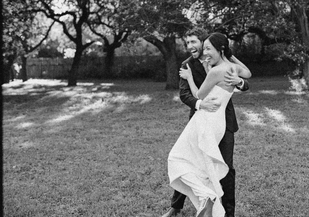 Bride and groom dancing at wedding reception at Mattie's Austin