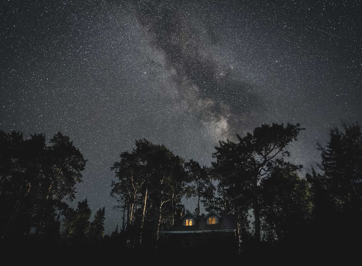 Milky Way Above Cabins Keweenaw Peninsula Michigan Stargazing Dark Sky_By Stephanie Vermillion