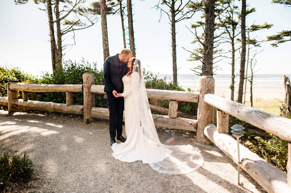 Couple at Seabrook, Washington State Wedding