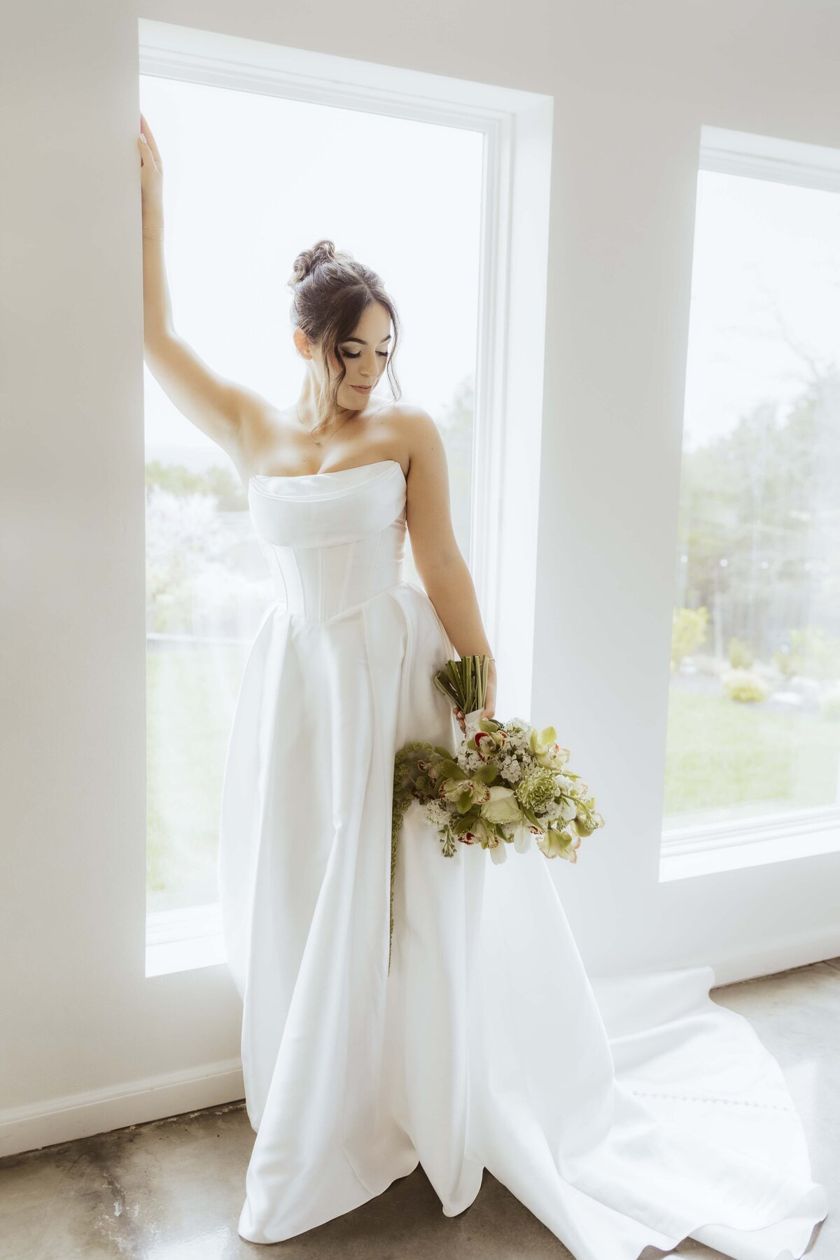 Editorial bridal portrait at venue in Missouri with luxurious vibes