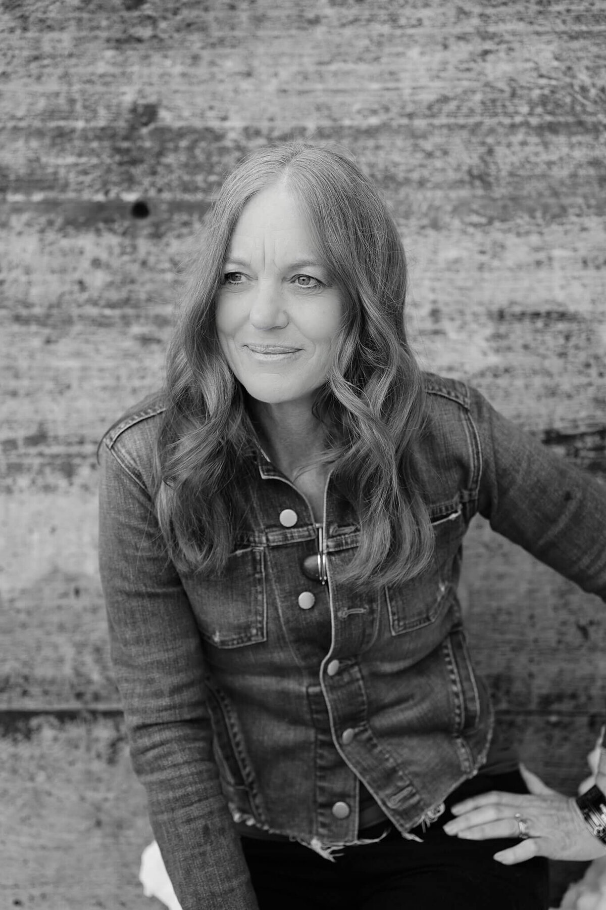 black and white headshot for book author