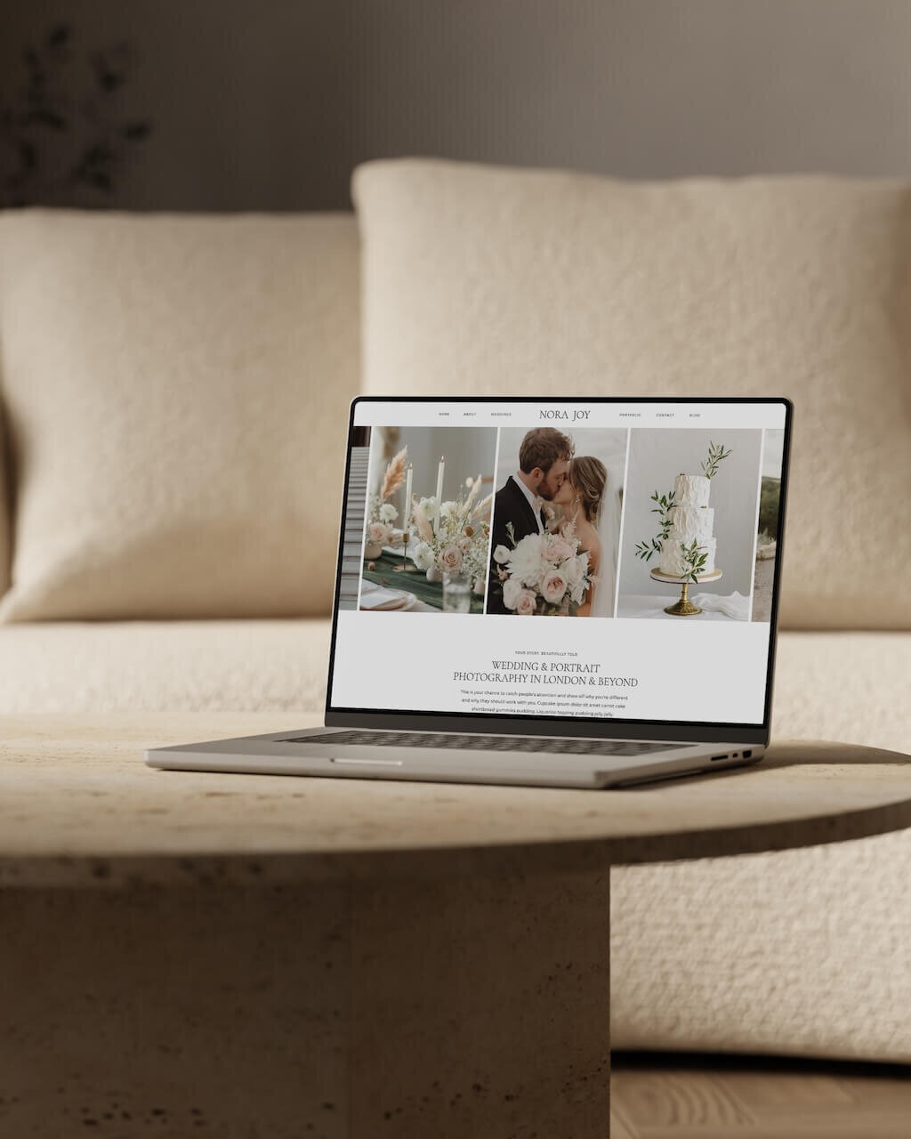 Mockup of Showit website template for photographers