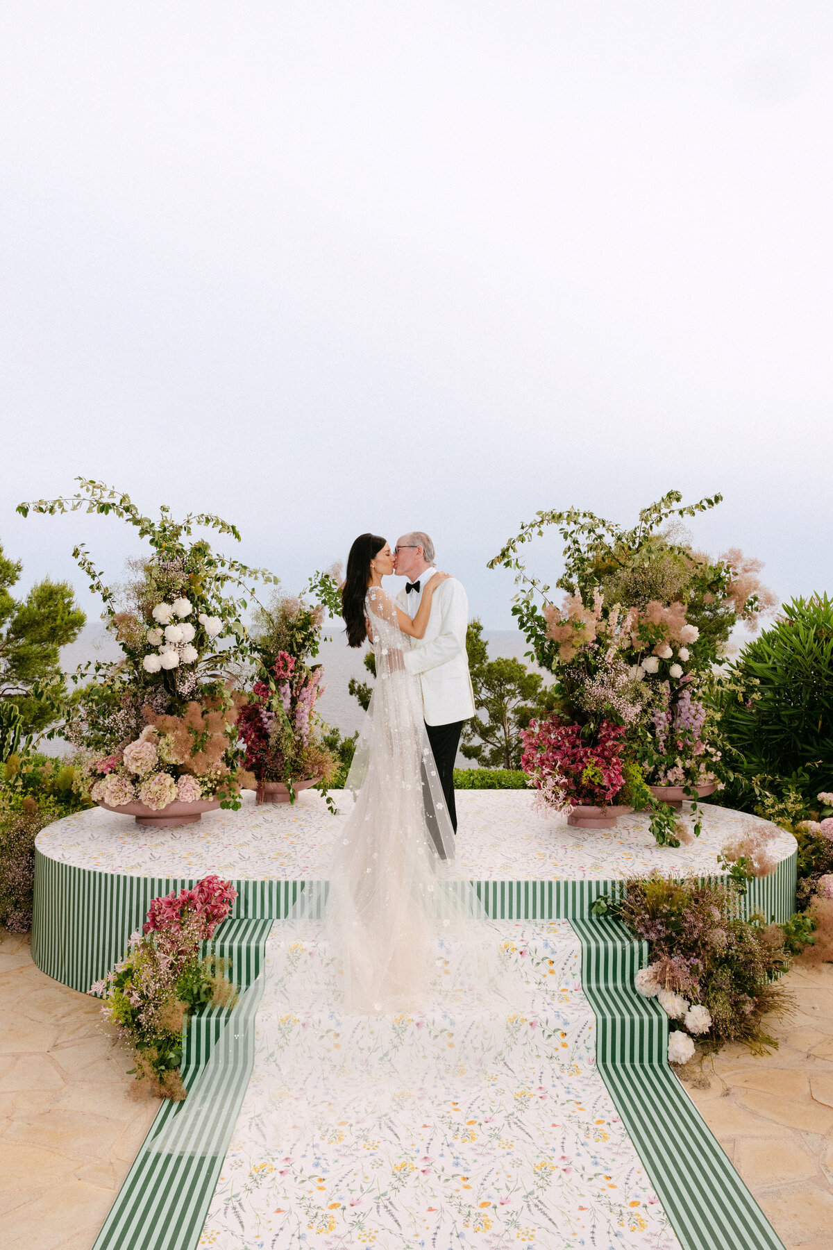 Elegant married Couple Luxury wedding French Riviera at le Grand Hotel du Cap Ferrat, A Four Seasons Hotel