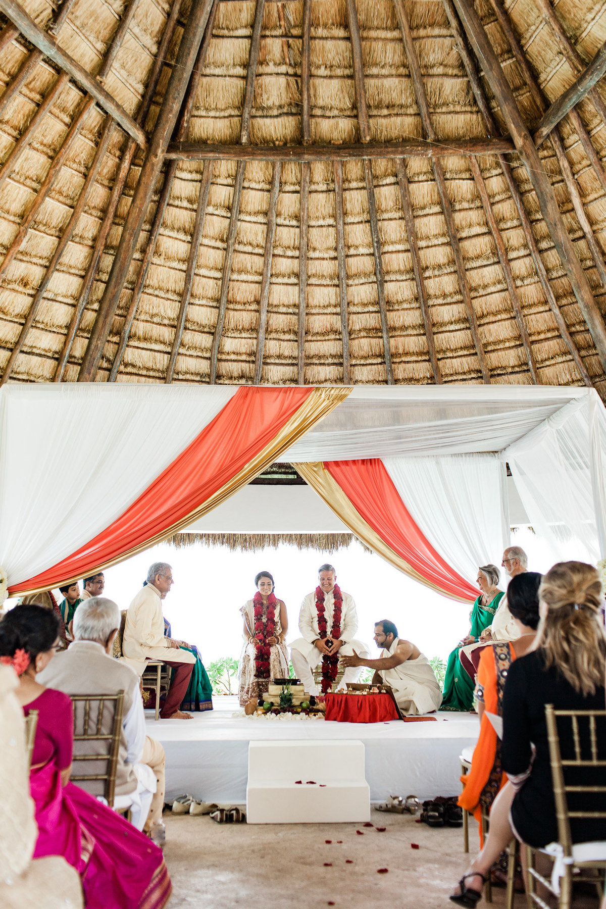 Classic Mandap in Cancun Mexico.  Photo by Atlanta-based photographer Rebecca Cerasani.