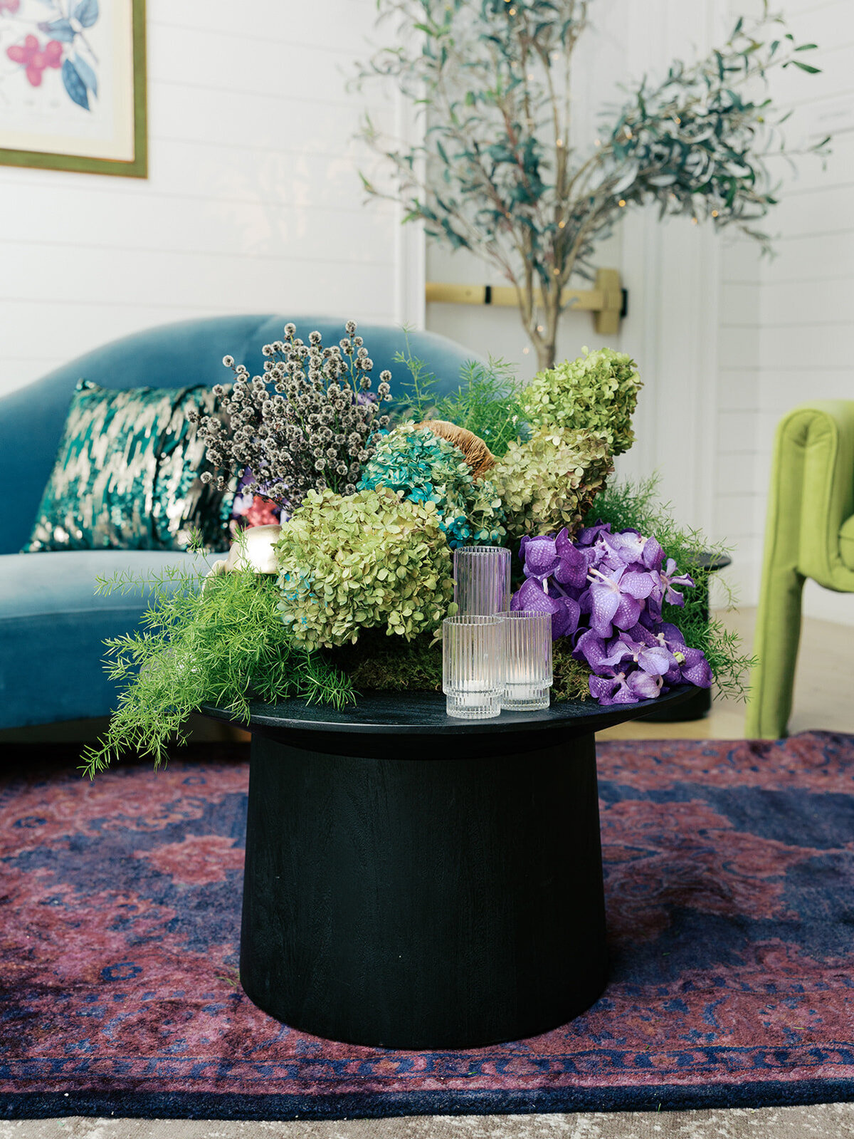 green-and-purple-floral-arrangement