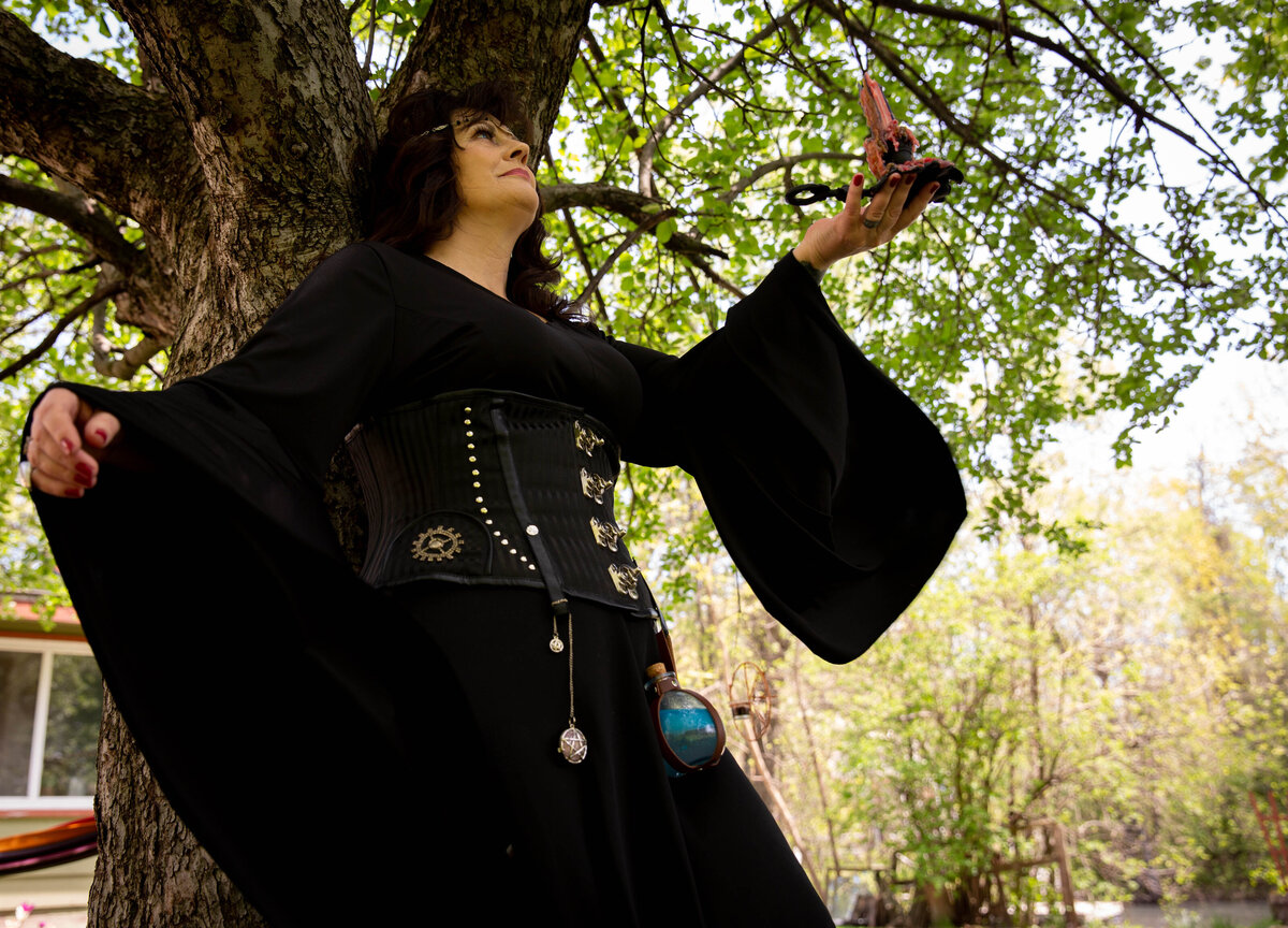 goddess studio themed session pagan witch wiccan black corset