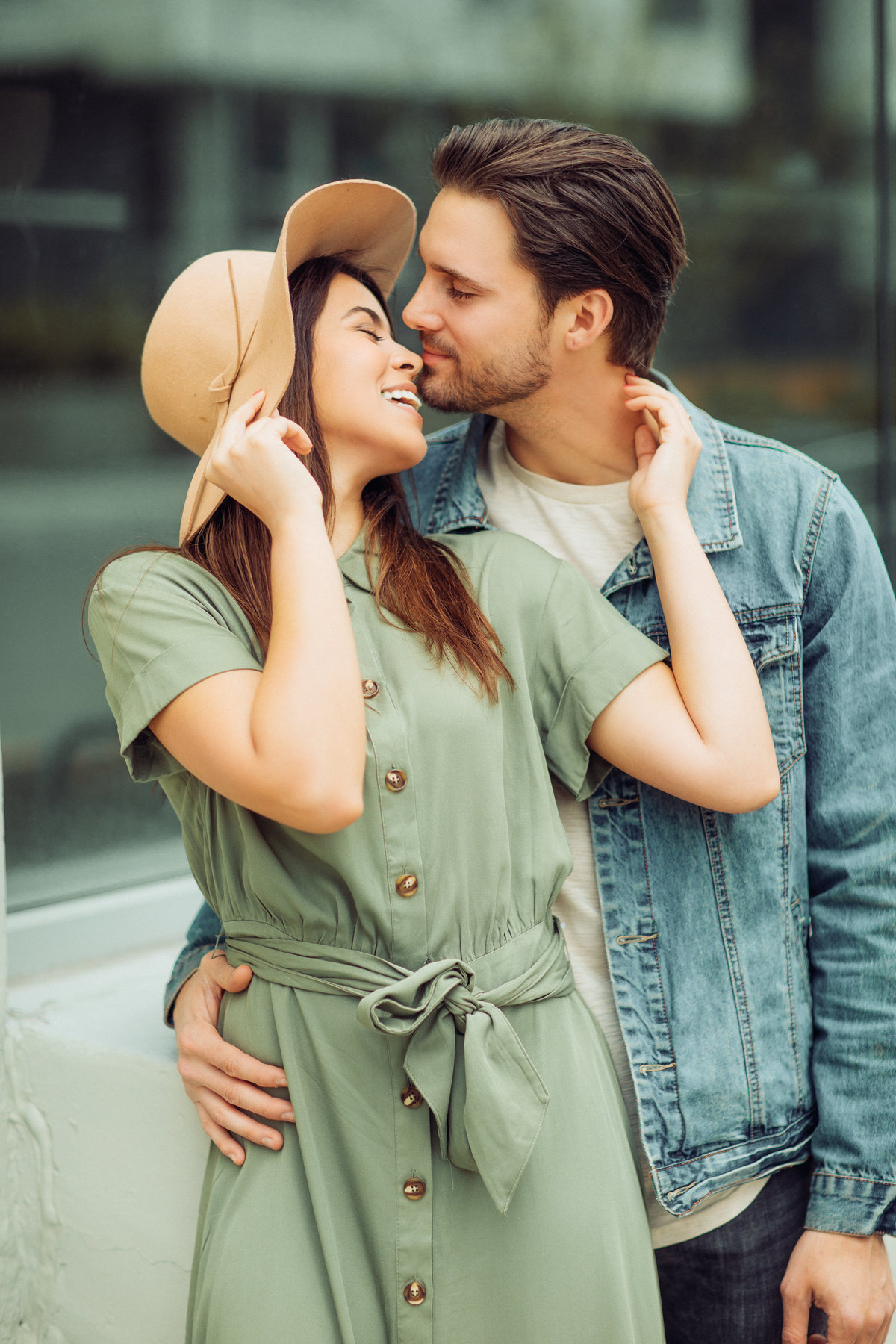 Couple Kissing Engagement Photography