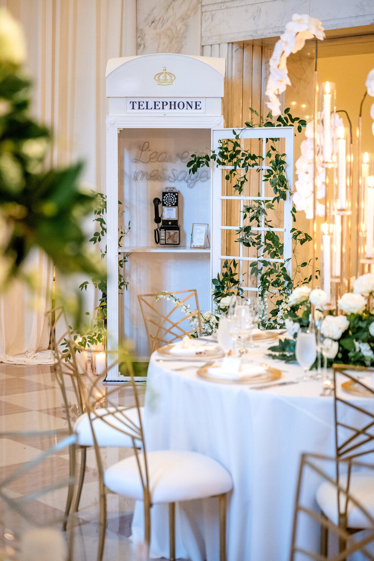 Leave a message telephone a part of venue decor